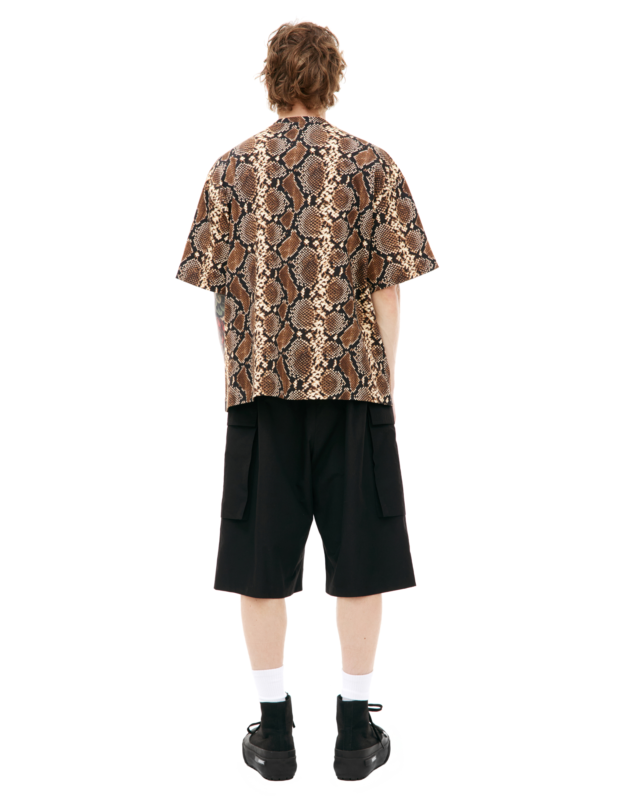 Shop Jil Sander Snake Pattern T-shirt In Brown