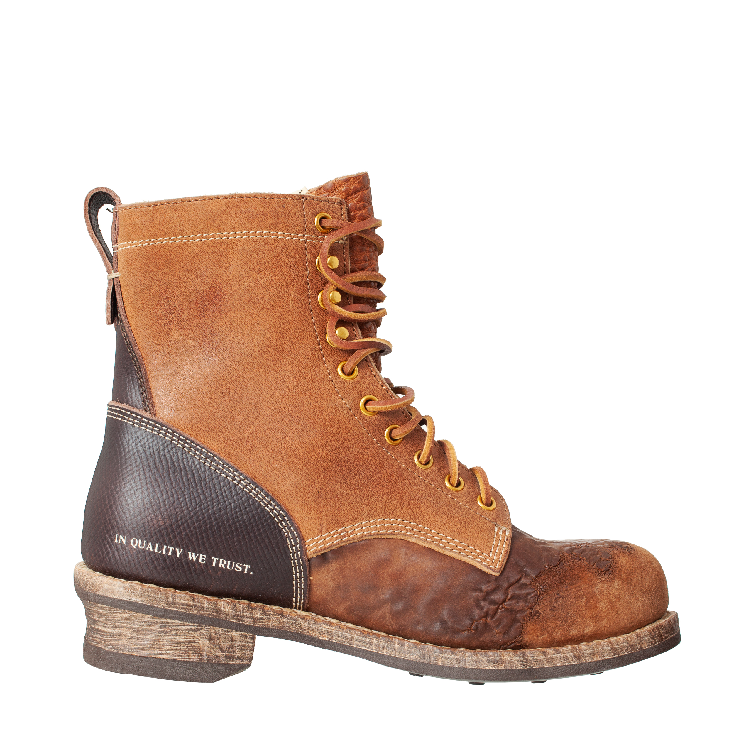 Buy visvim men brown poundmaker folk leather boots for $1,670