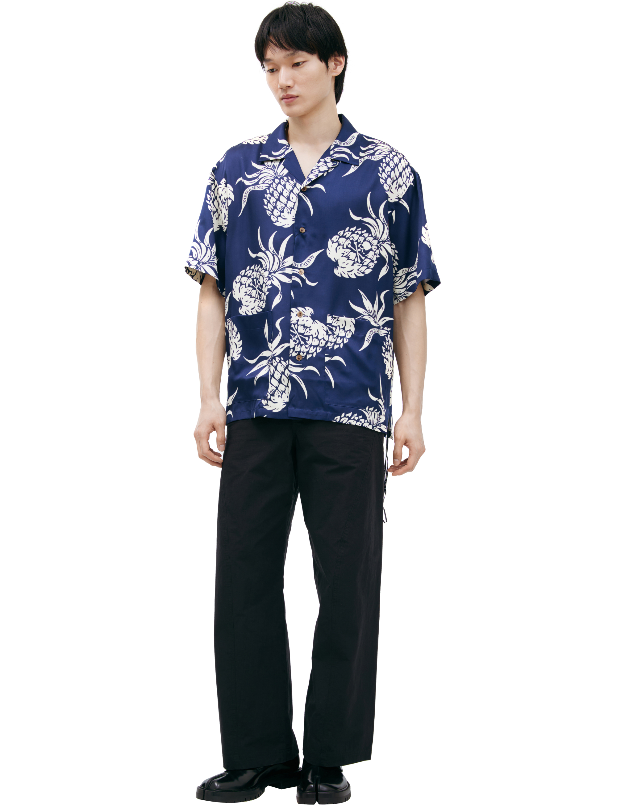 Mastermind WORLD Silk shirt with a solid-color print