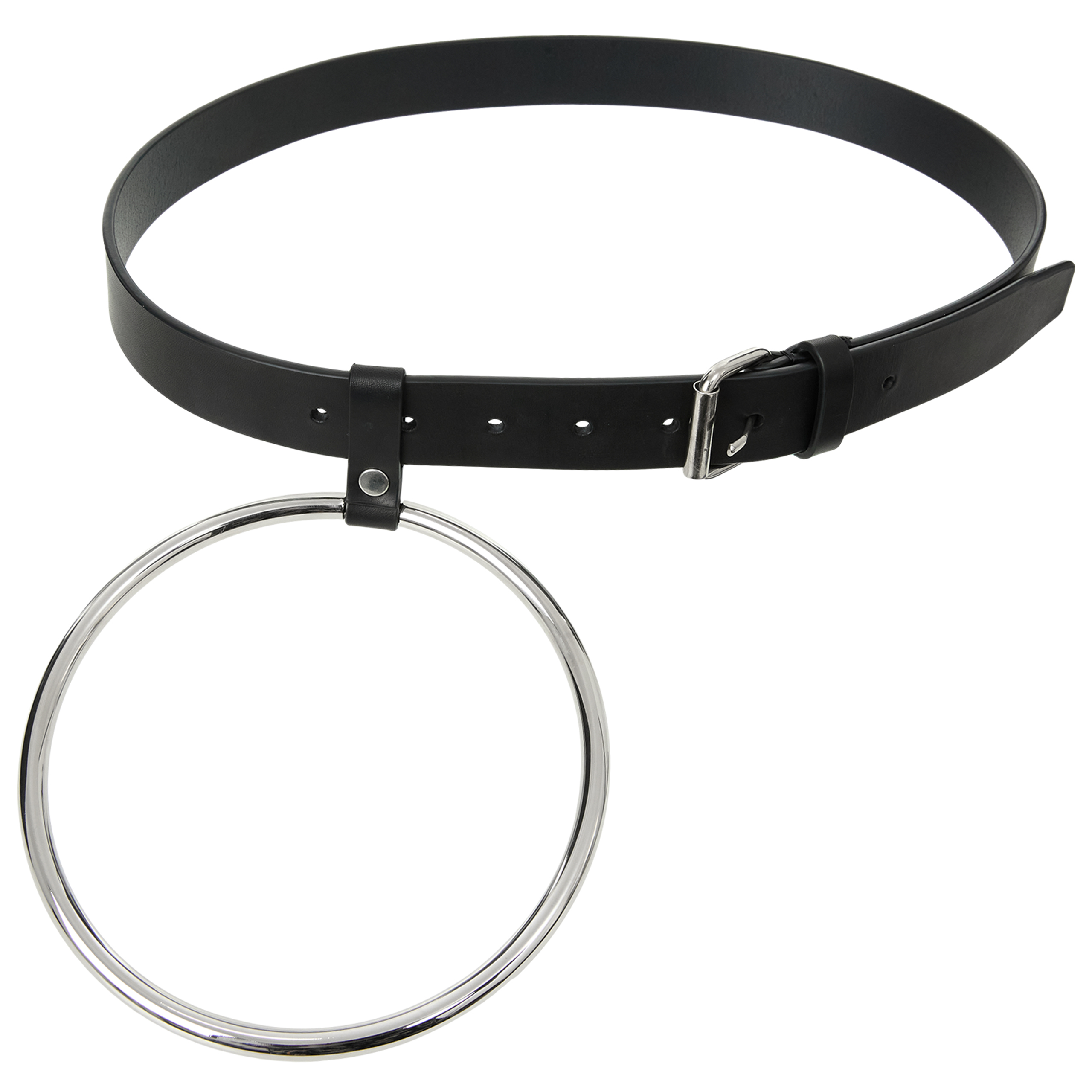 Vetements Leather Belt With Metal Ring In Black