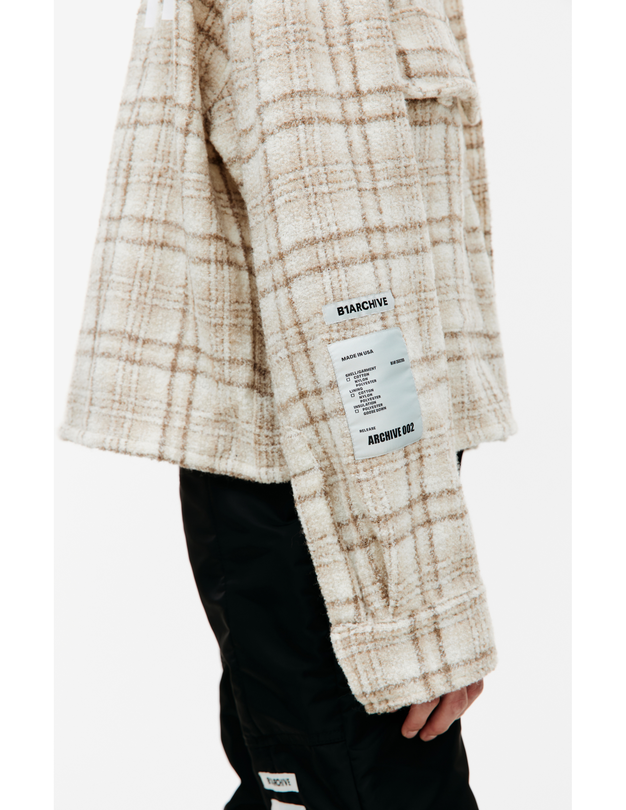 Shop B1archive Checkered Logo Shirt In Beige