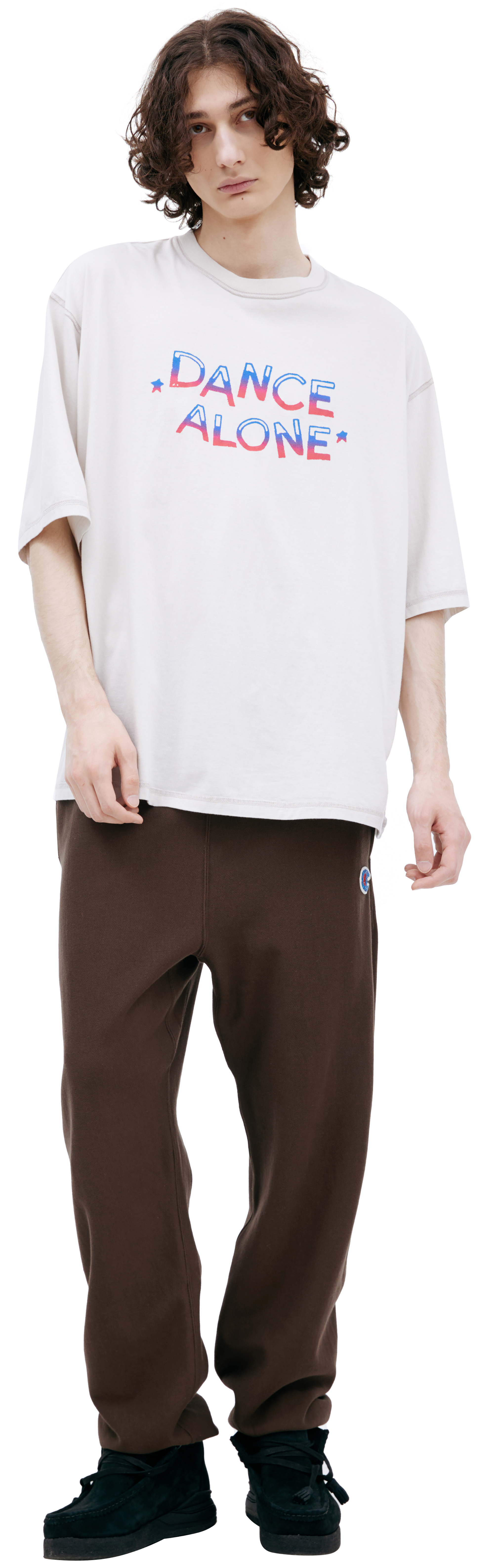 Buy Undercover men grey cotton 'dance alone' t-shirt for