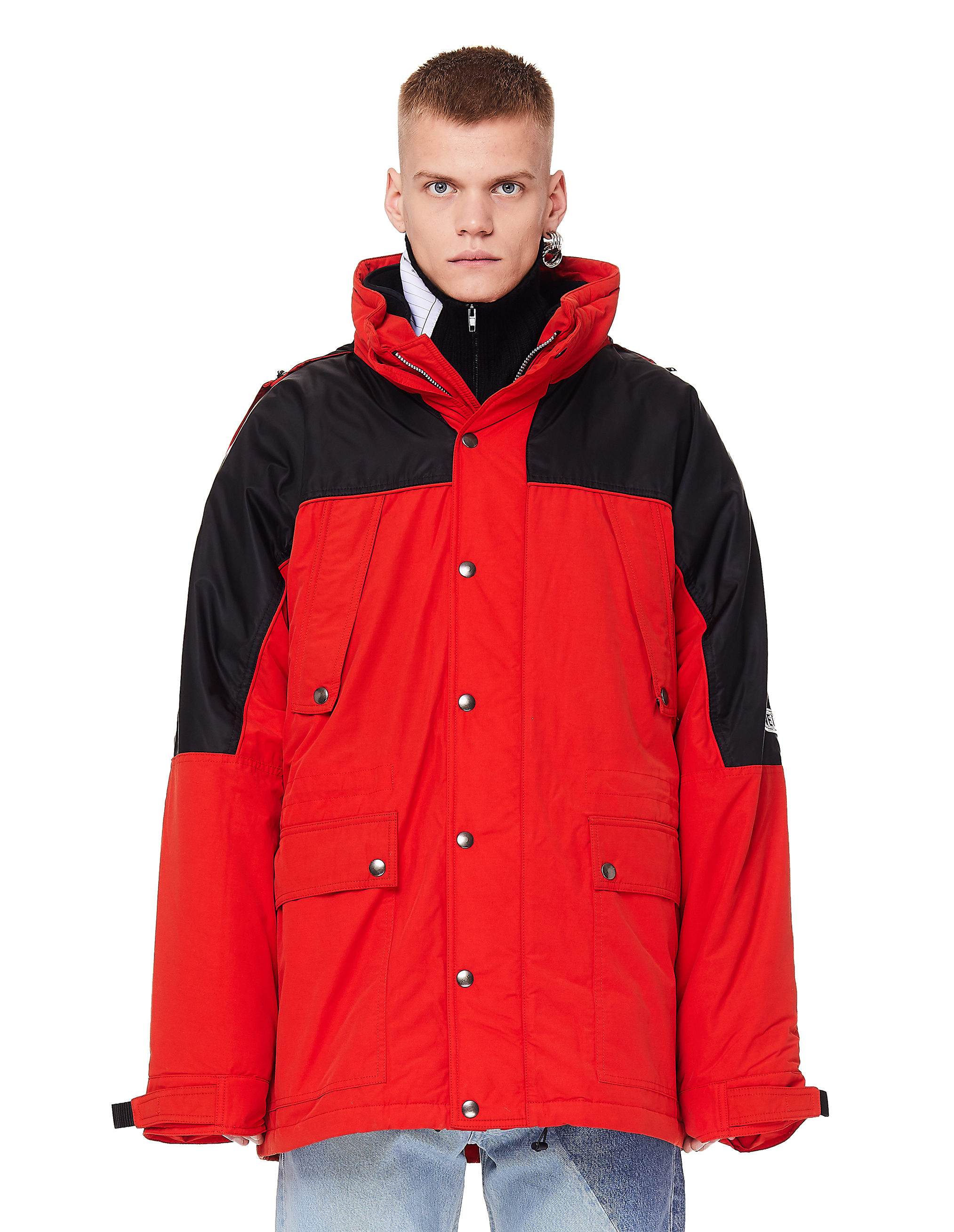 Buy VETEMENTS men red incognito hooded cotton shell parka
