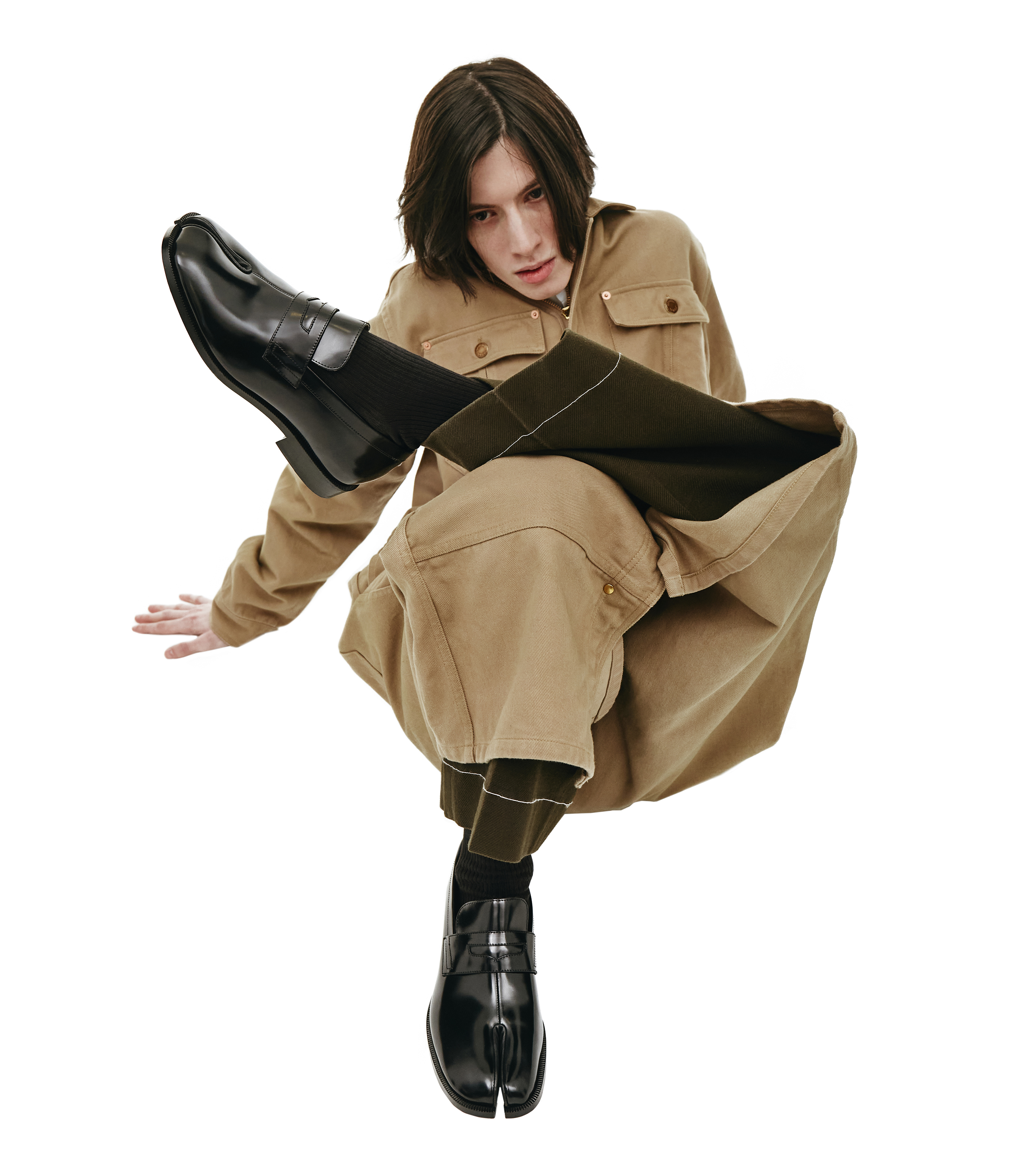 Buy Doublet men brown silk & cotton jumpsuit coat for €672 online