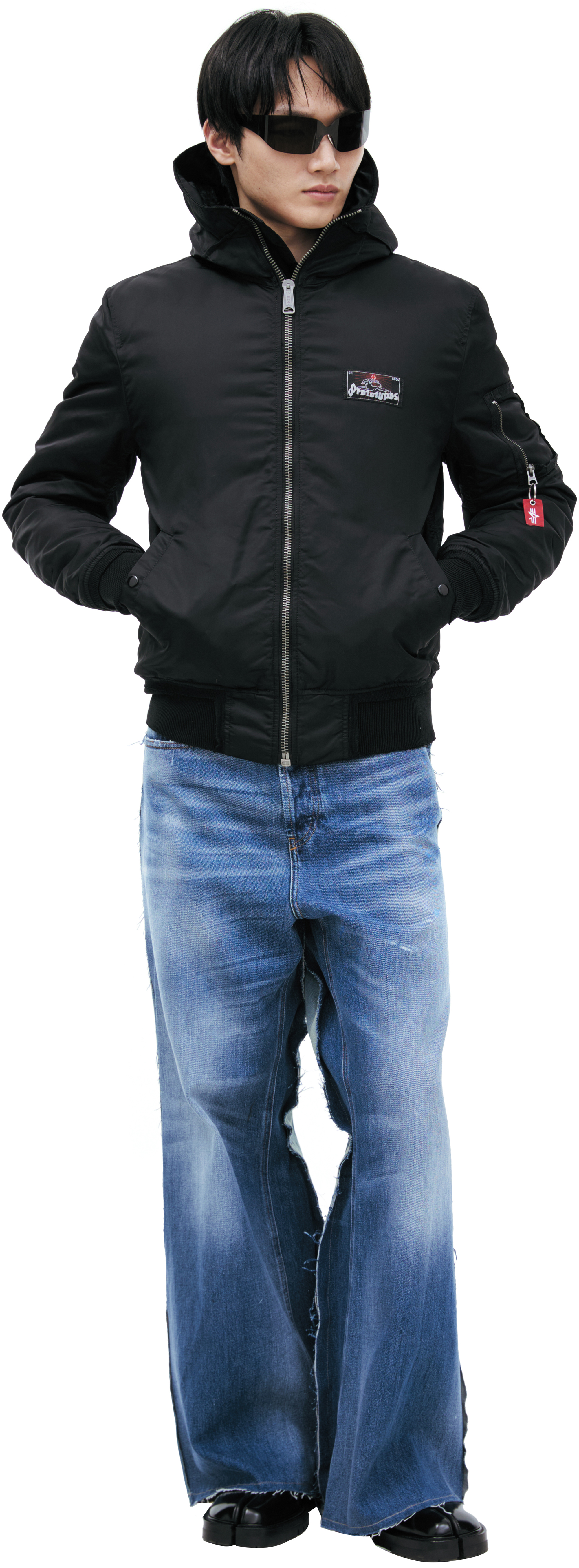 Buy PROTOTYPES men black x alpha industries bomber for $802 online