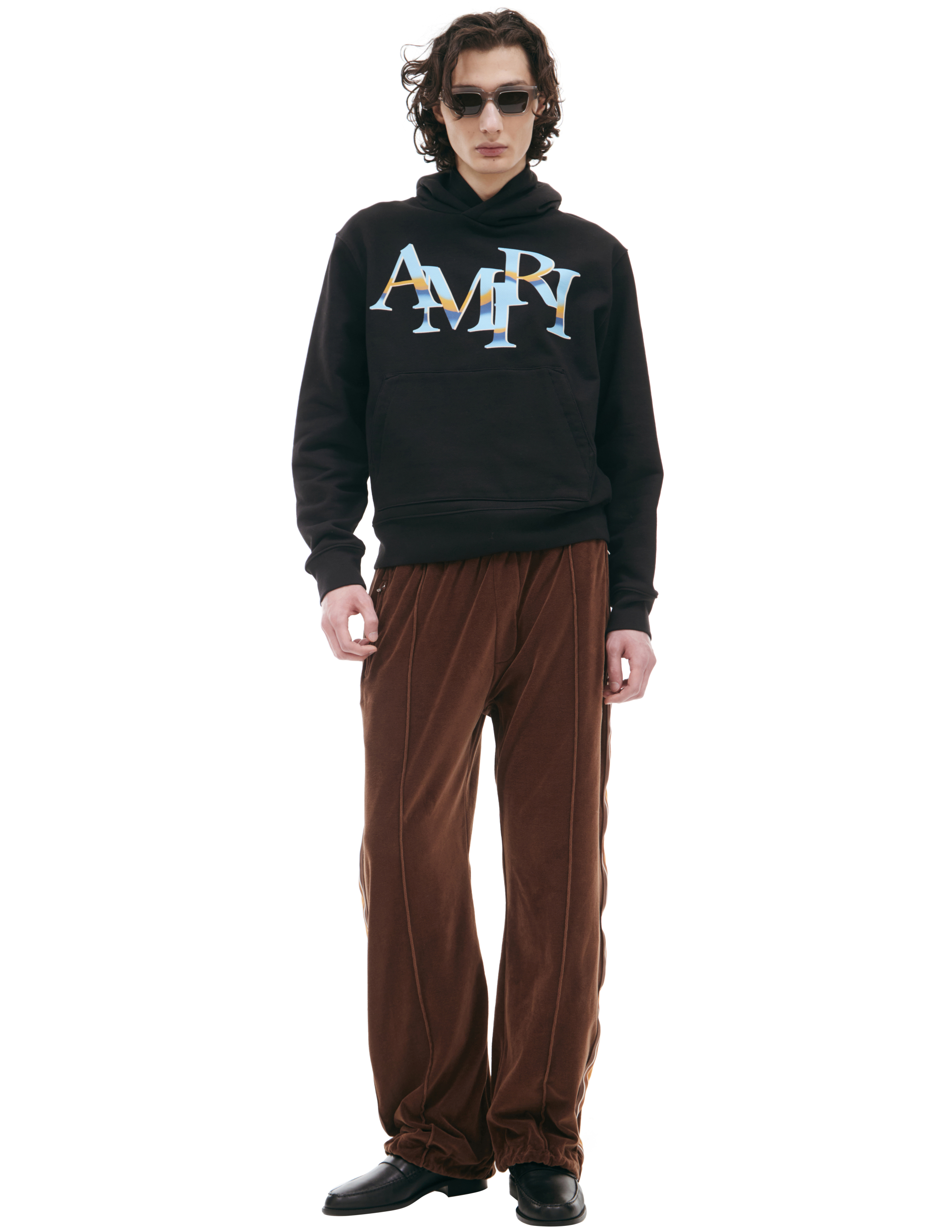 Shop Amiri Black Logo Hoodie