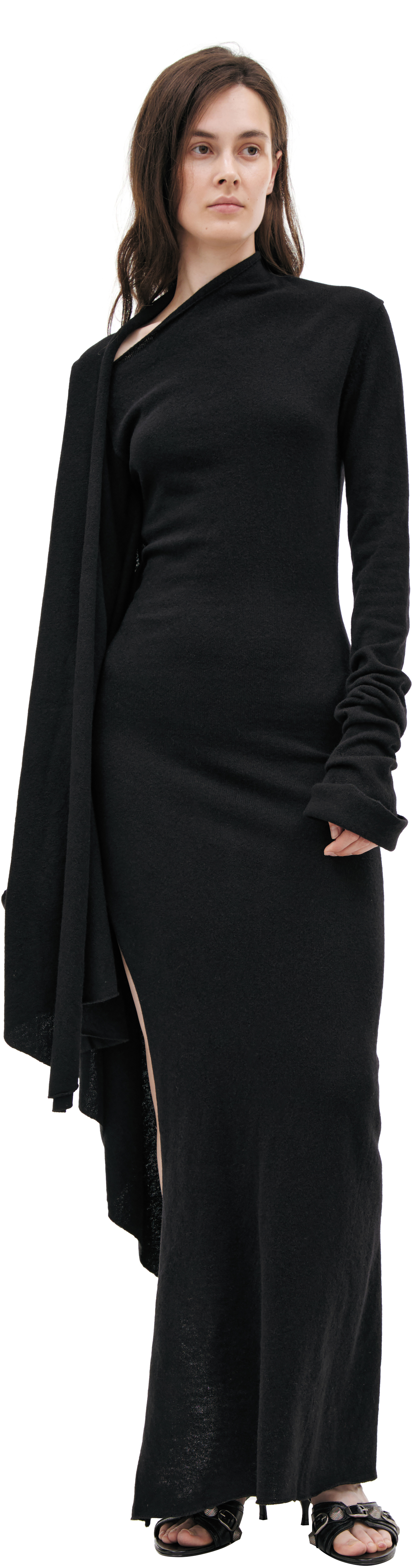 ANN DEMEULEMEESTER ウール コート ブラック XXS ANN DEMEULEMEESTER ウールコート