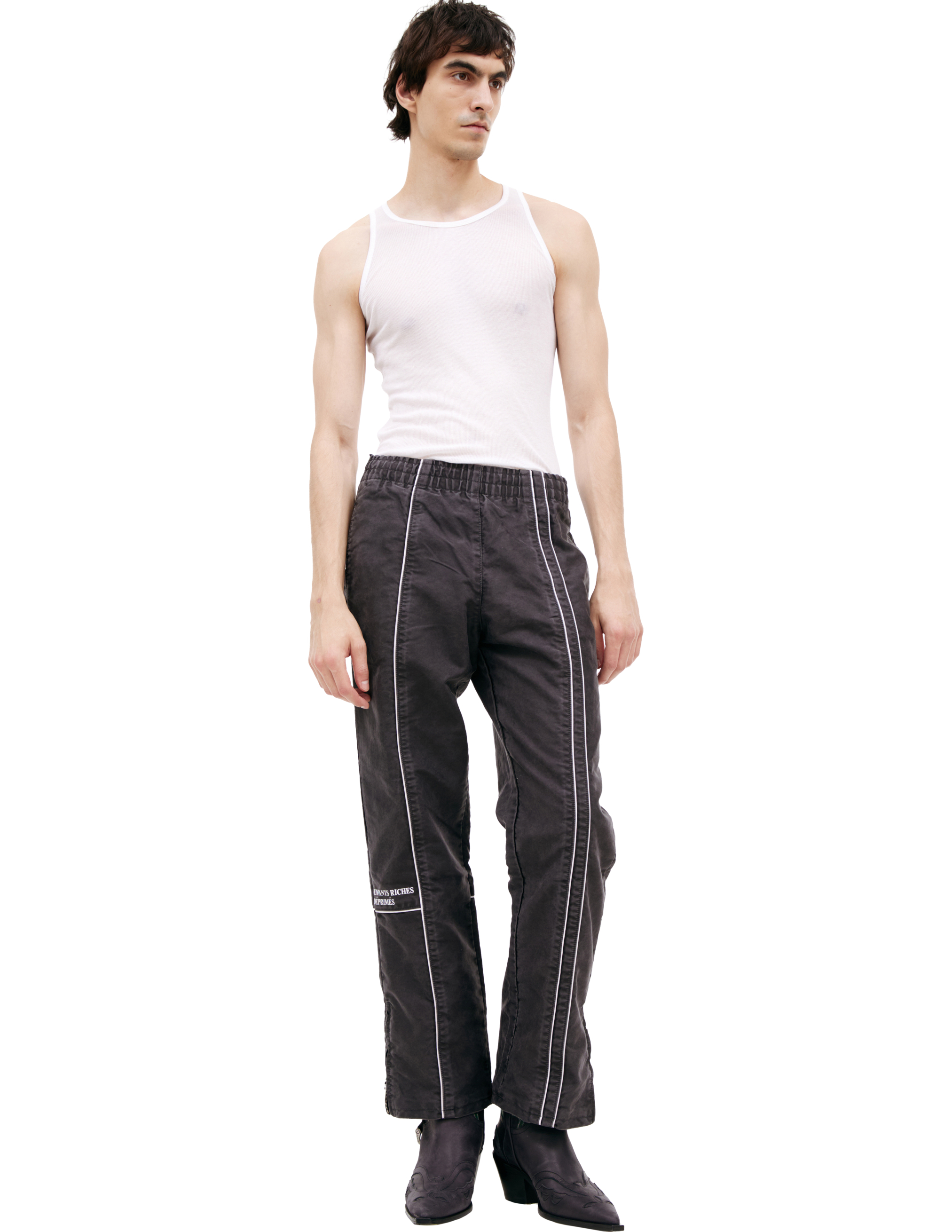 Enfants Riches Deprimes Straight-leg Logo-embroidered Panelled Cotton Track Pants In Gray