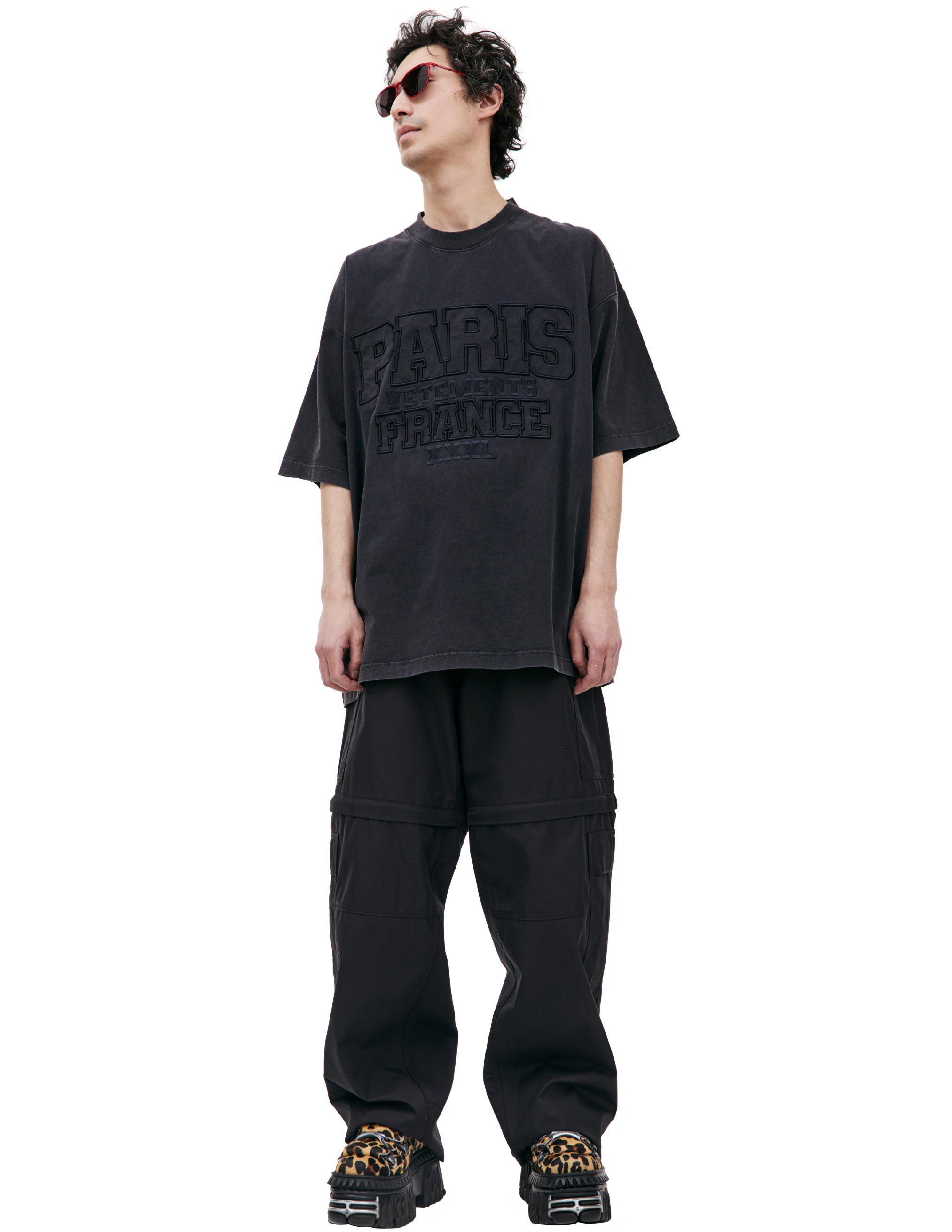 Shop Vetements 'paris Xxxl' Oversized T-shirt In Black