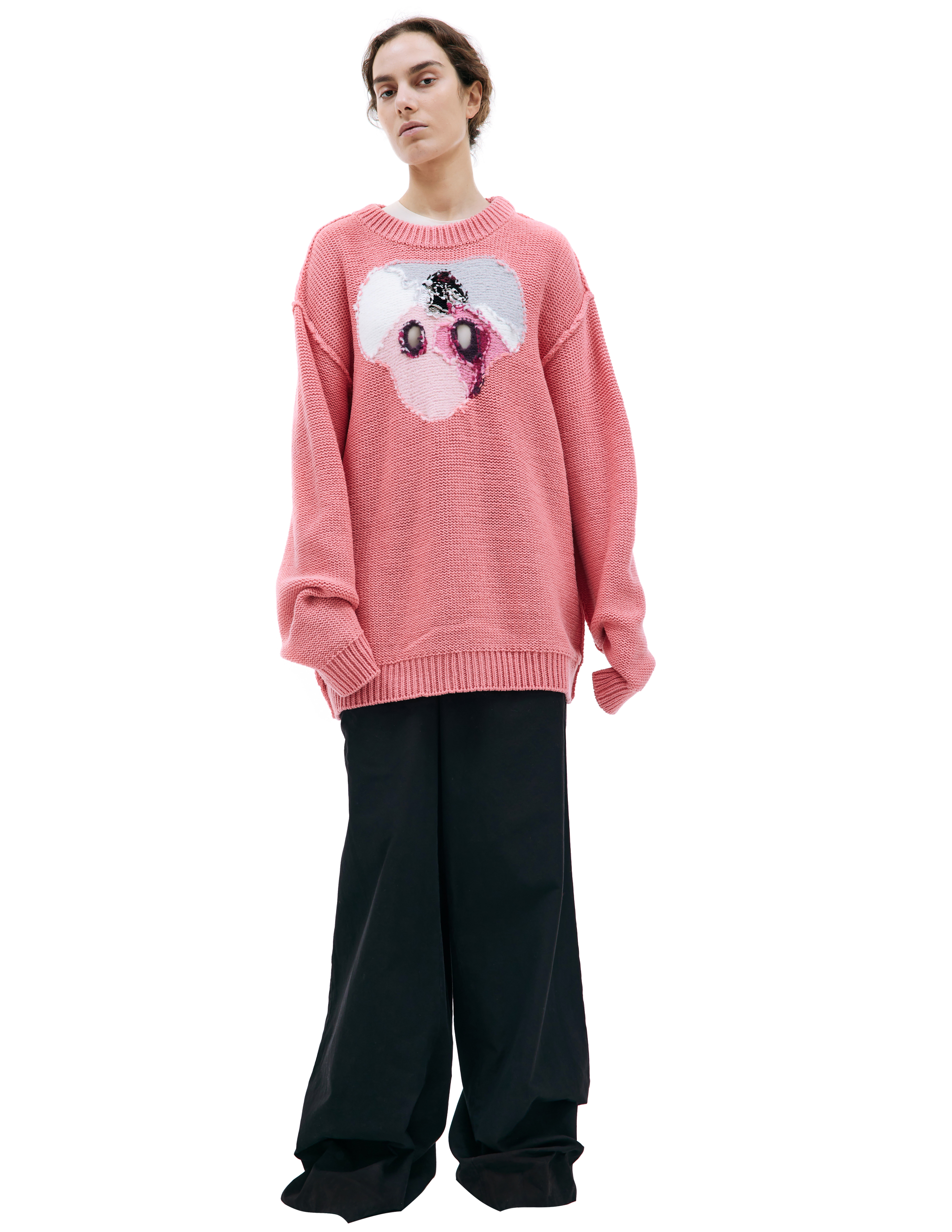 Doublet Pink intarsia sweater