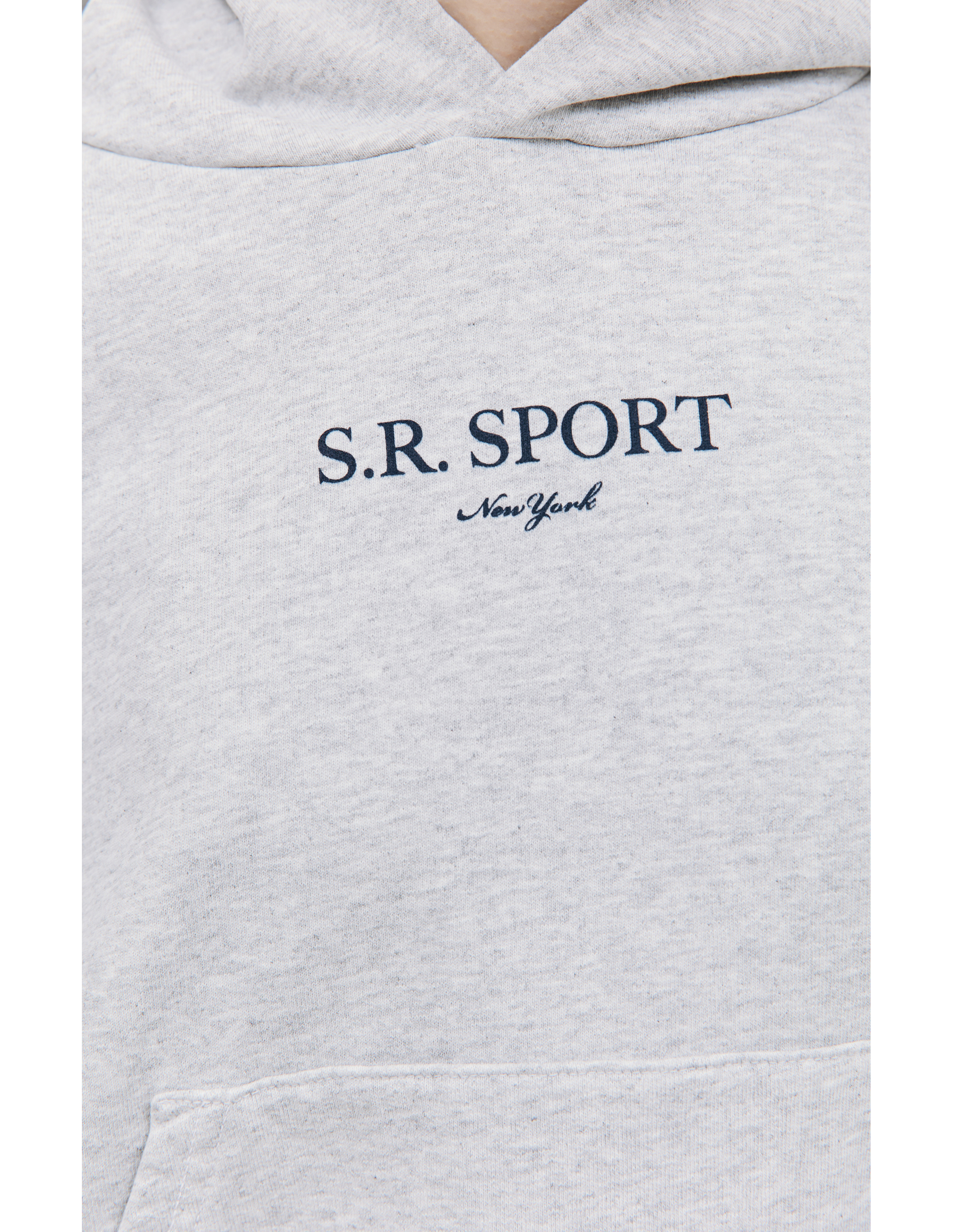 Shop Sporty And Rich 'sr Sport' Printed Hoodie In Grey
