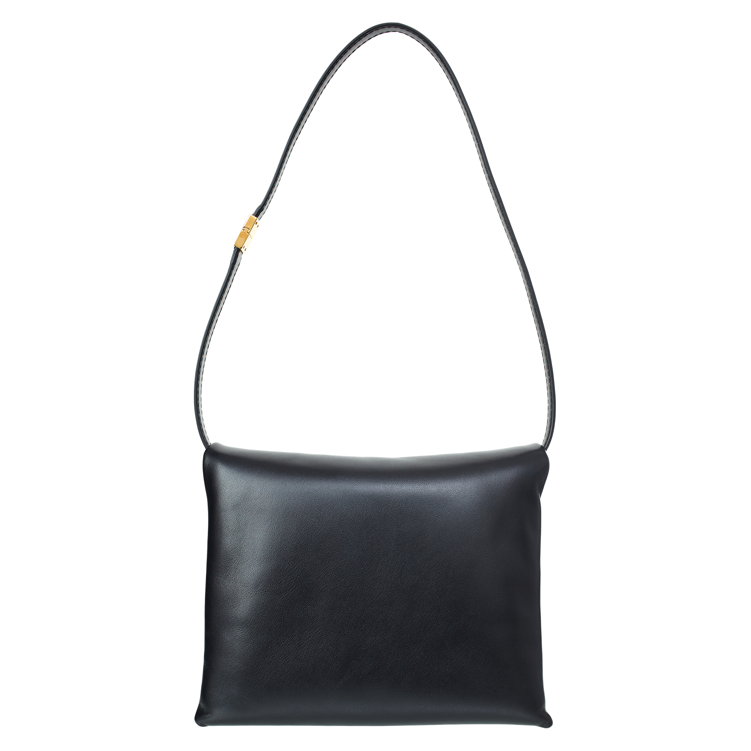 Shop Marni Leather Logo Bag In Black