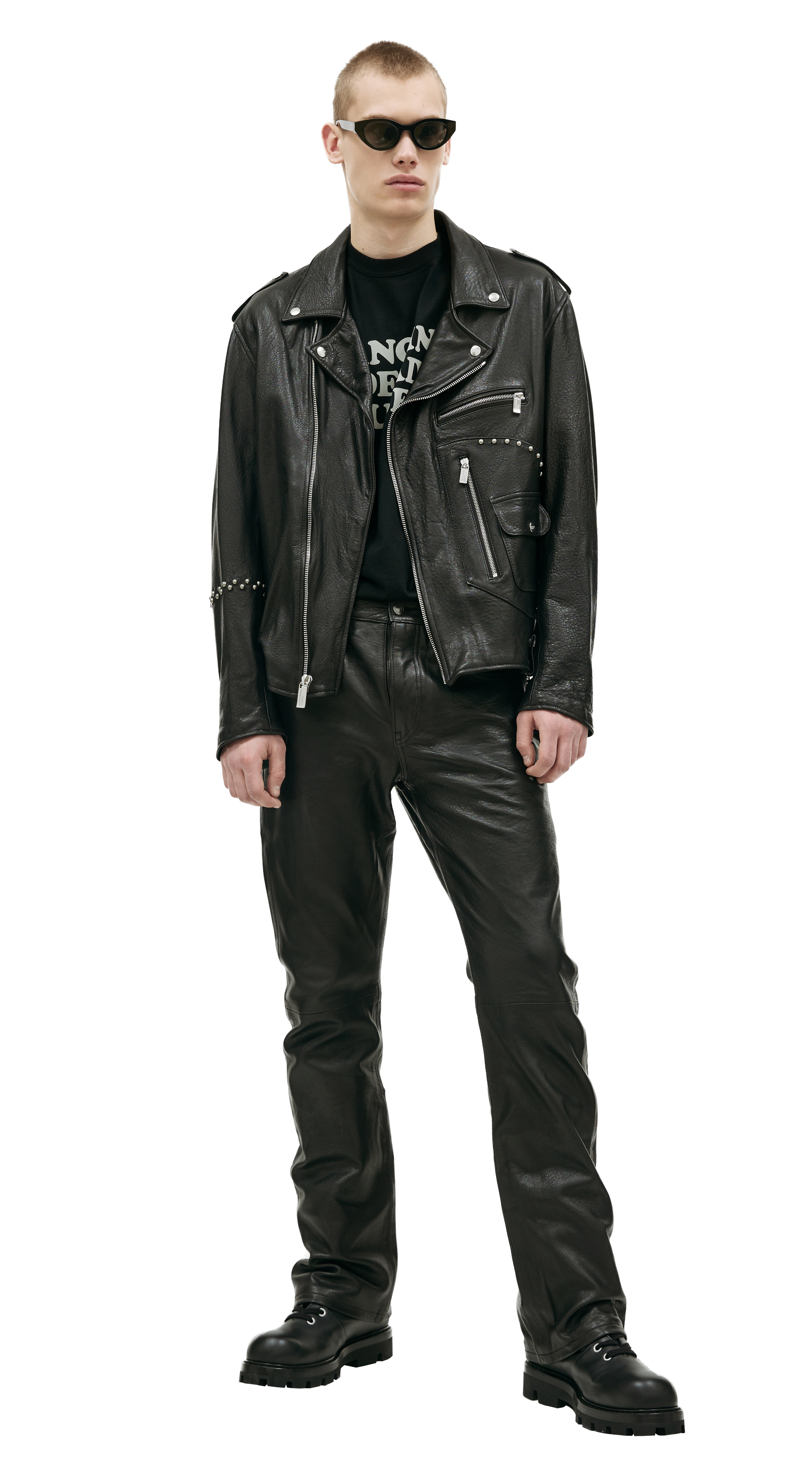 Buy Enfants Riches Déprimés men black leather jacket for