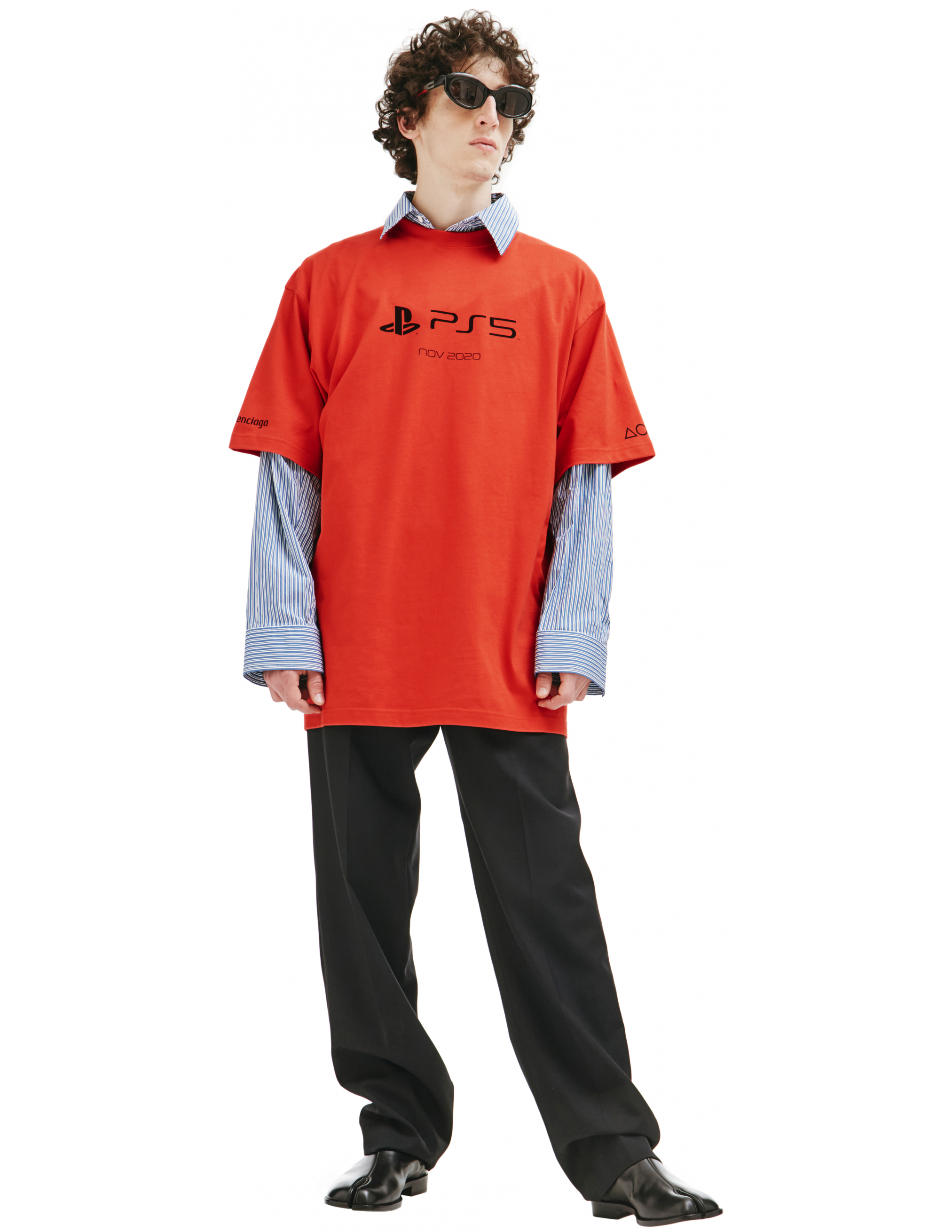 Balenciaga Playstation T-shirt in Red