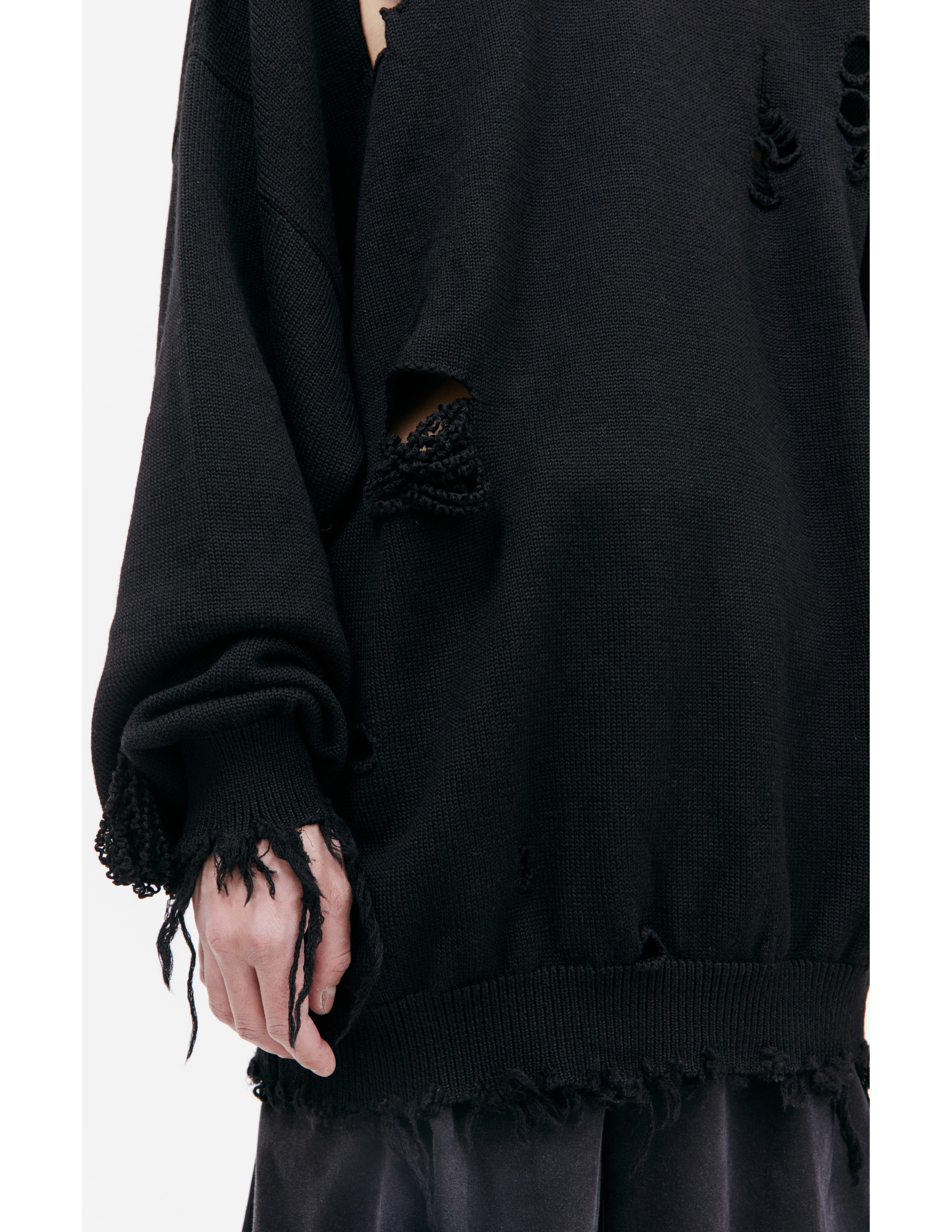 Shop Vetements Wool Distressed Sweater In Black