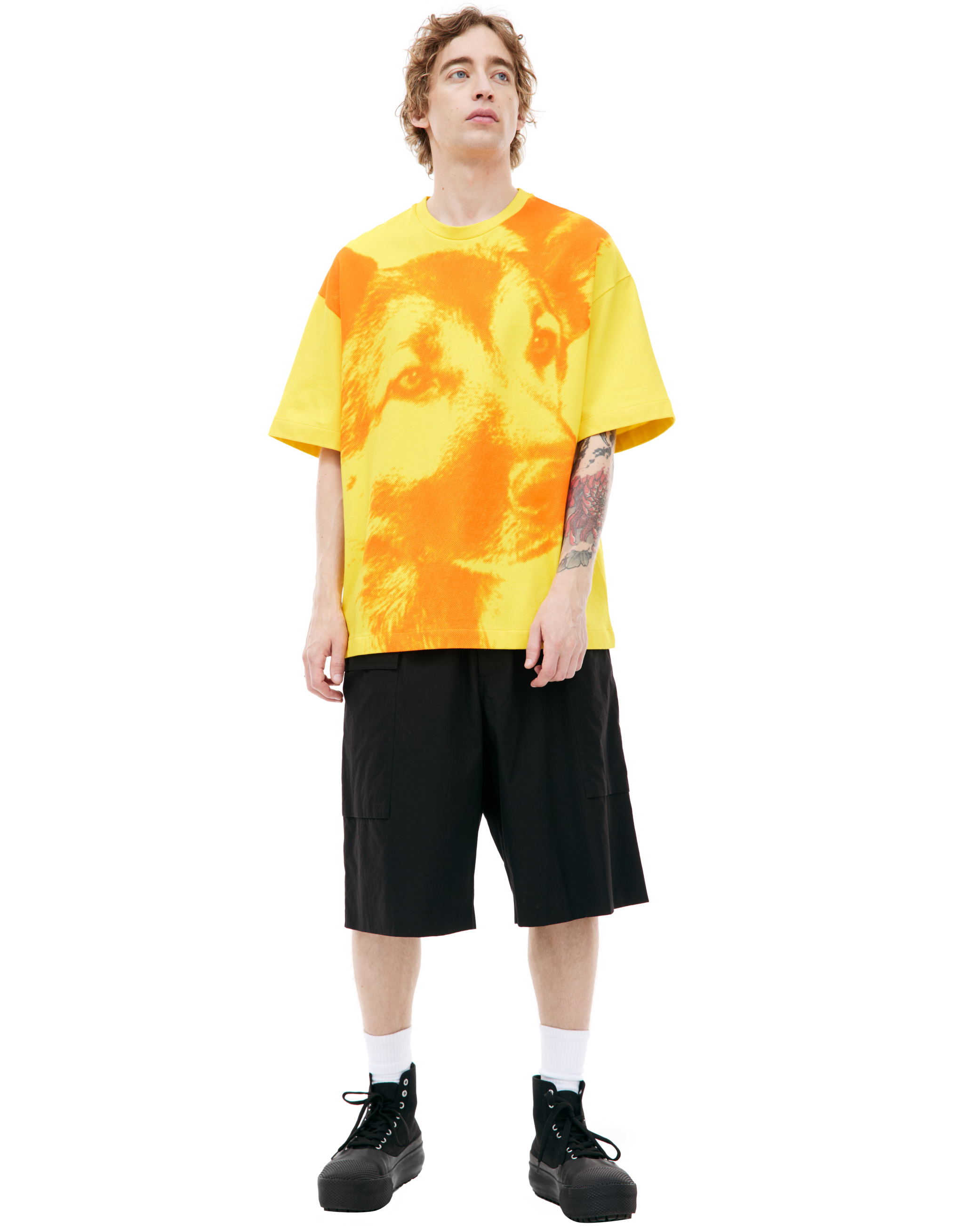 Shop Jil Sander Oversize Printed T-shirt In Yellow