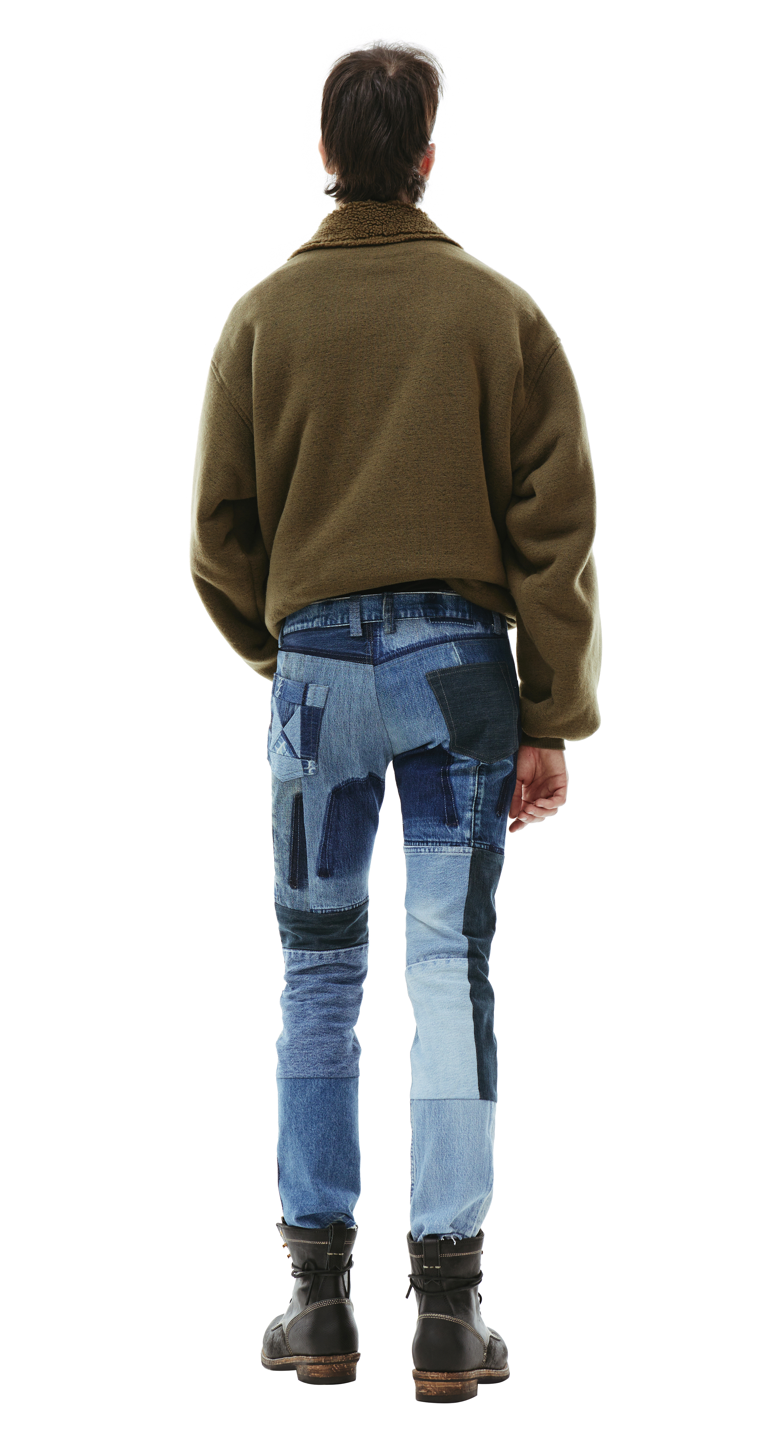 Buy Children of the discordance men blue vintage patch jeans for