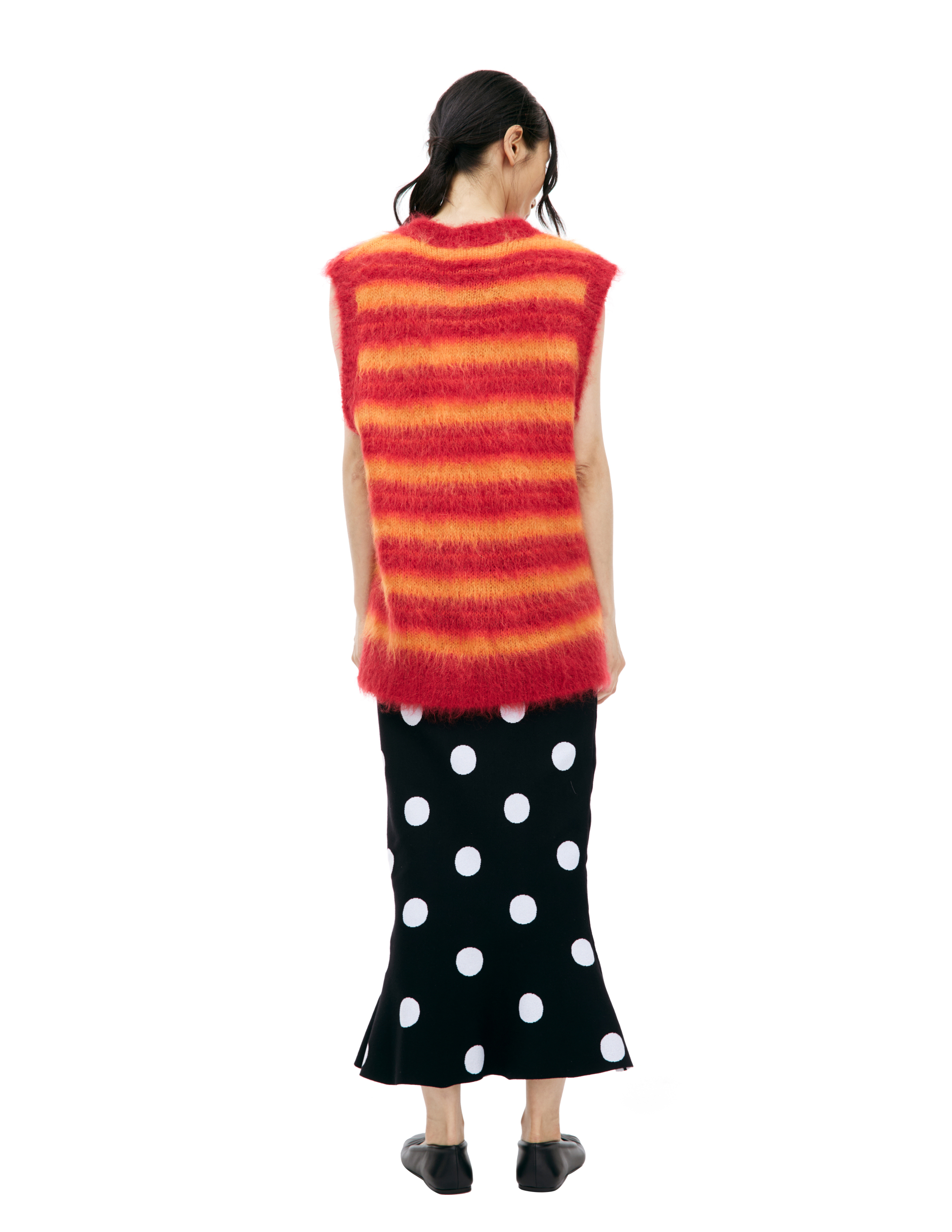 Shop Marni Oversize Striped Vest In Red