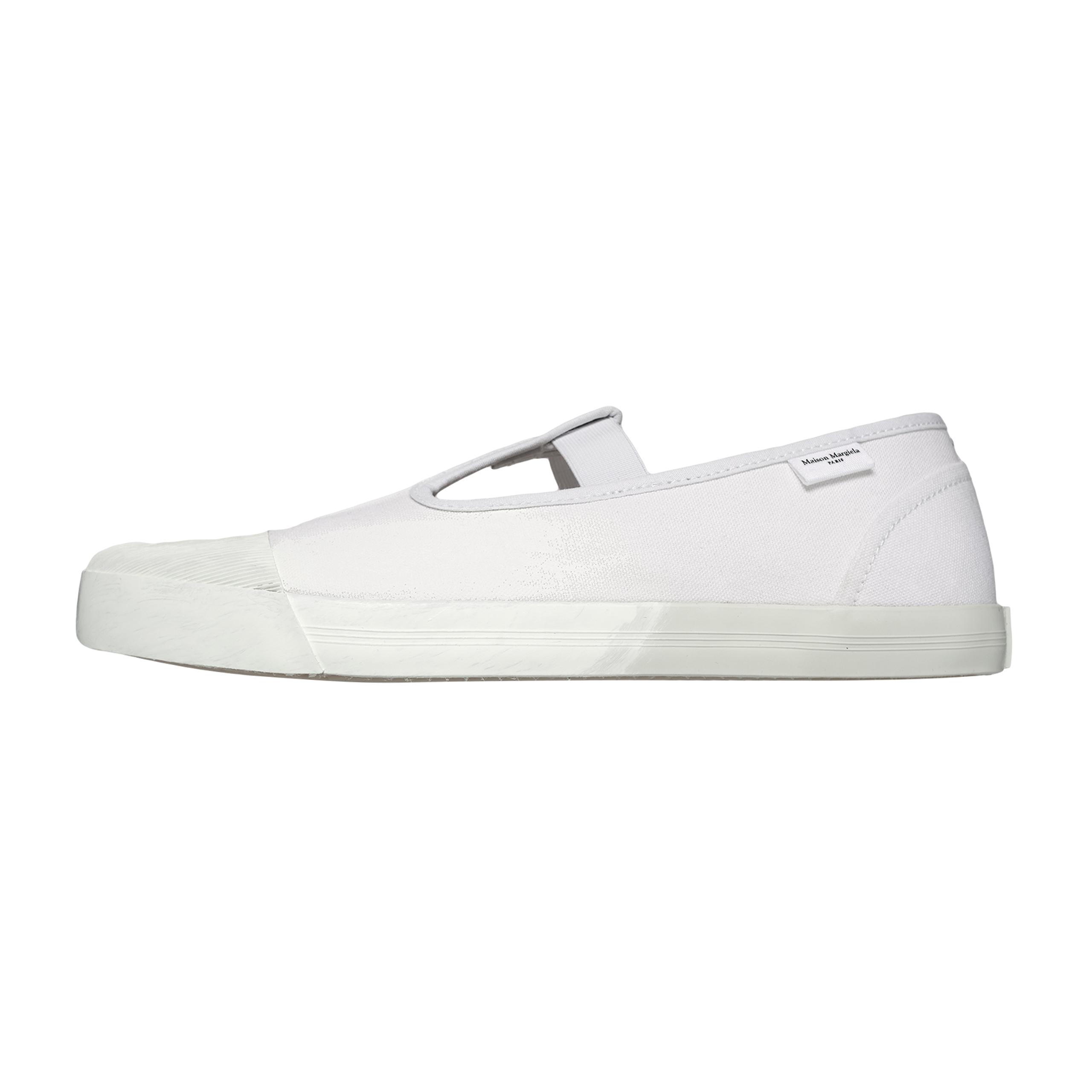 Shop Maison Margiela Tabi Canvas Sneakers In White