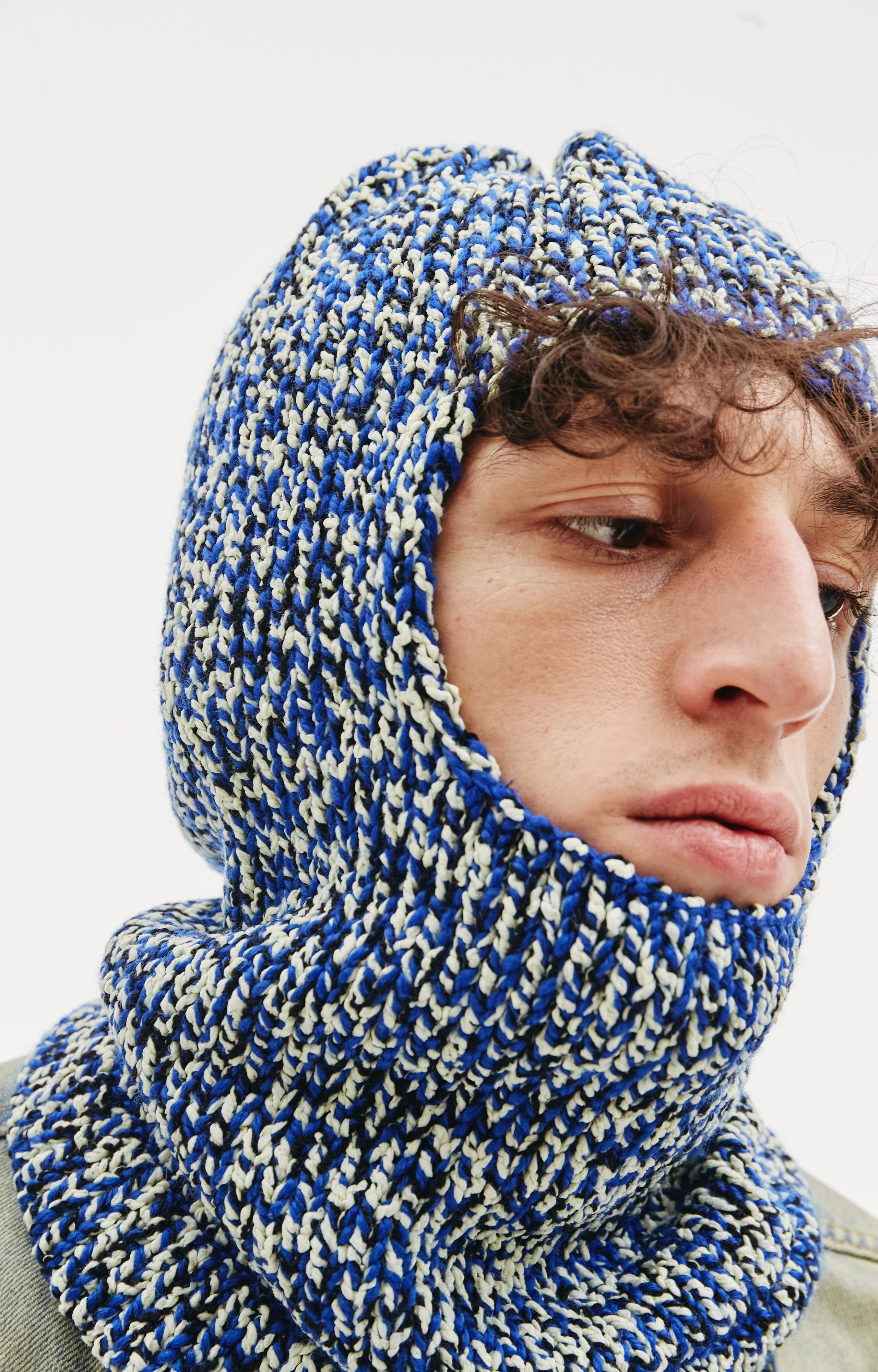 Buy Maison Margiela women blue wool-blend balaclava for €160