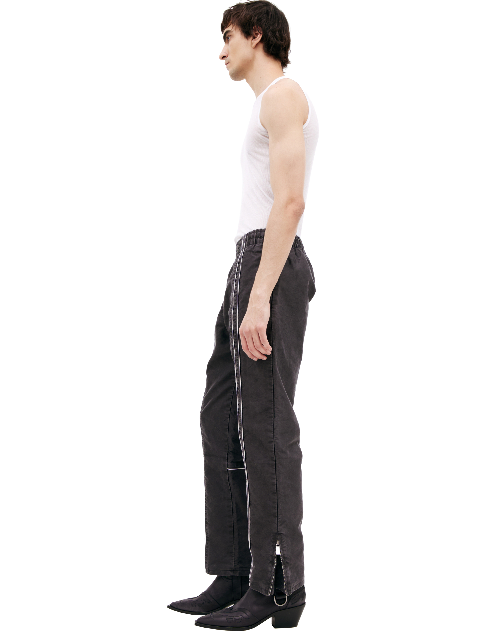 Enfants Riches Deprimes Straight-leg Logo-embroidered Panelled Cotton Track Pants In Gray