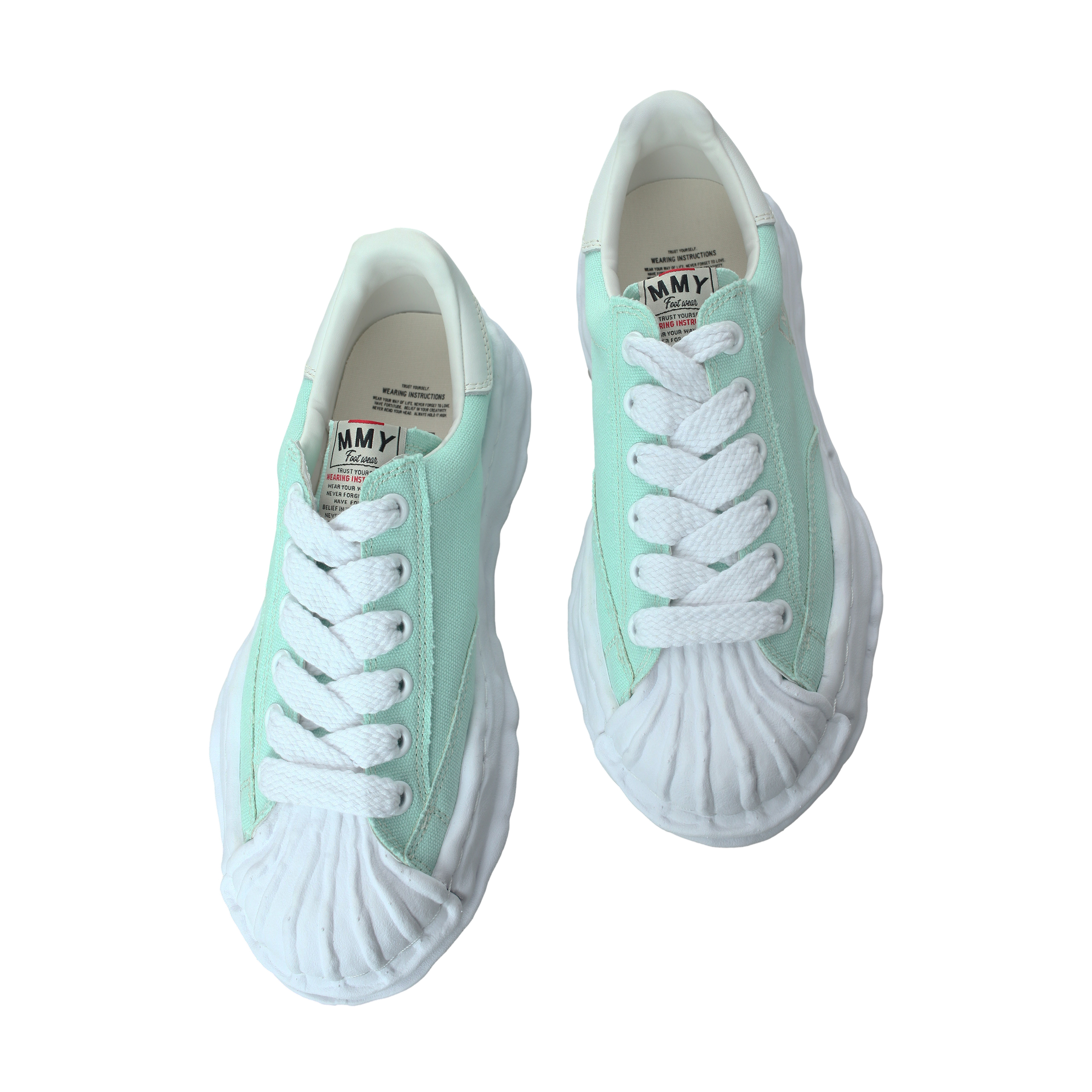 Shop Miharayasuhiro Wayne Low Top Sneakers In Light Green