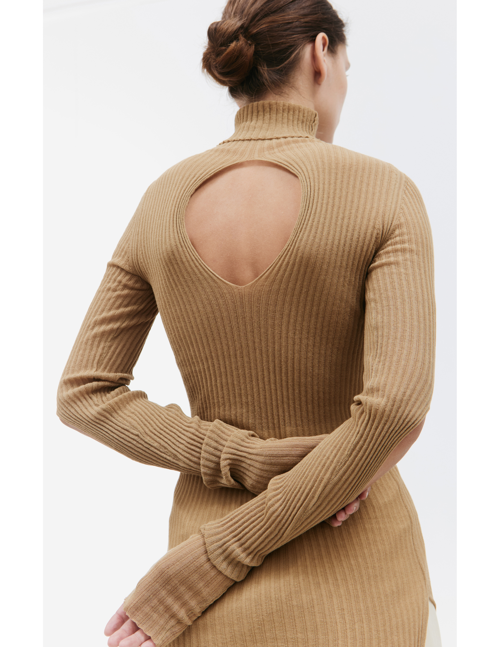 Shop Quira Beige Turtleneck