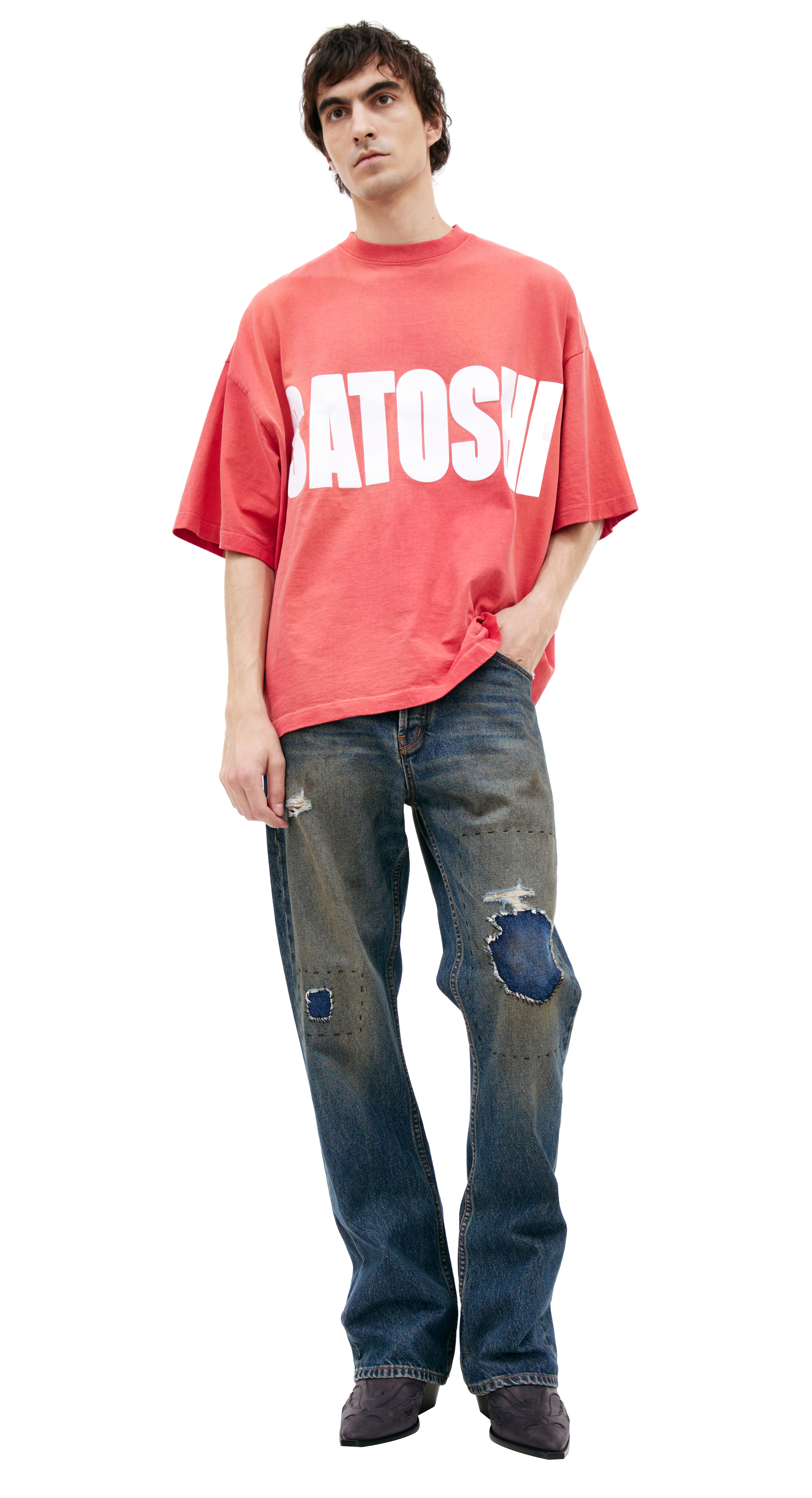 Satoshi Nakamoto Red T-shirt with logo
