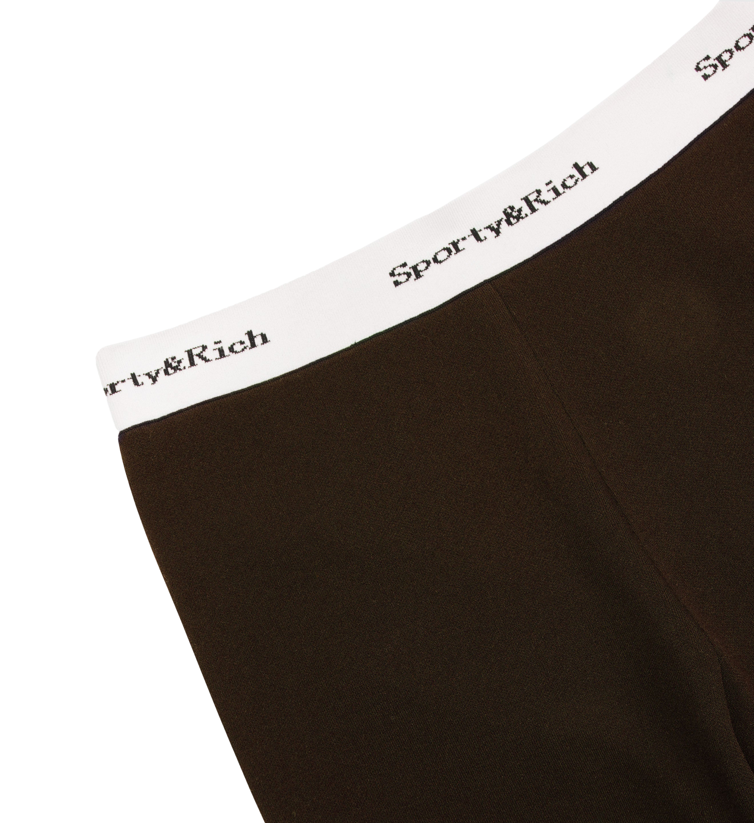 Sporty And Rich Serif Logo Knitted Leggings In Brown