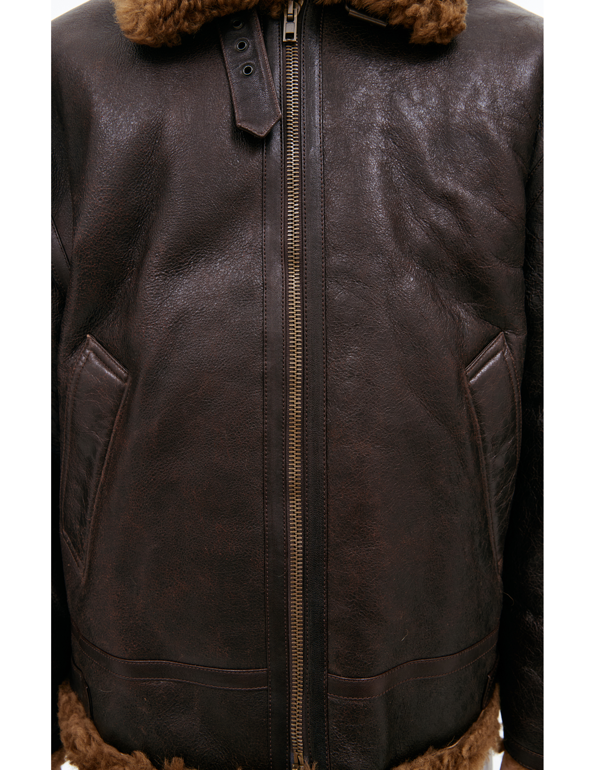 Vetements Oversized Shearling Jacket In Brown