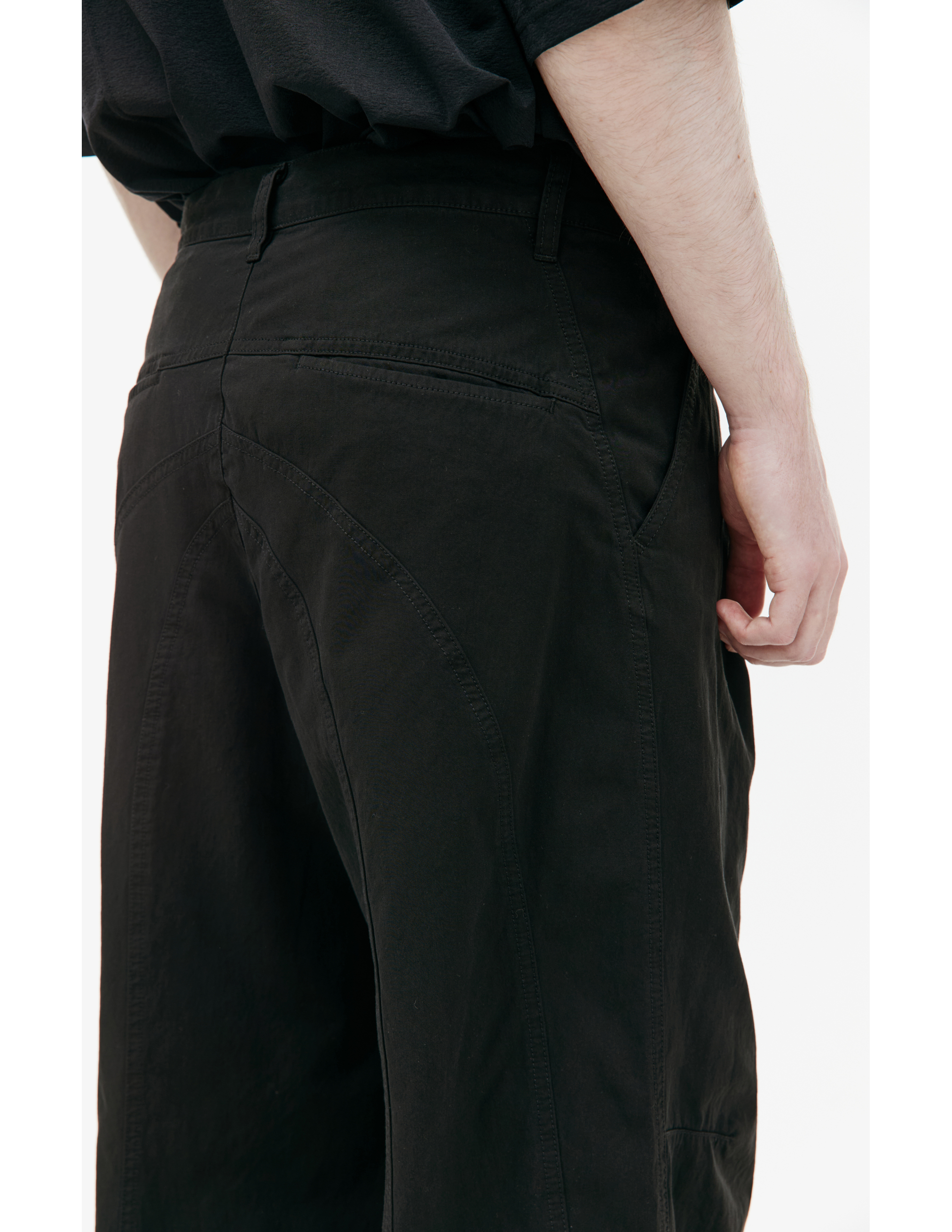 Shop The Viridi-anne Black Cotton Wide Trousers