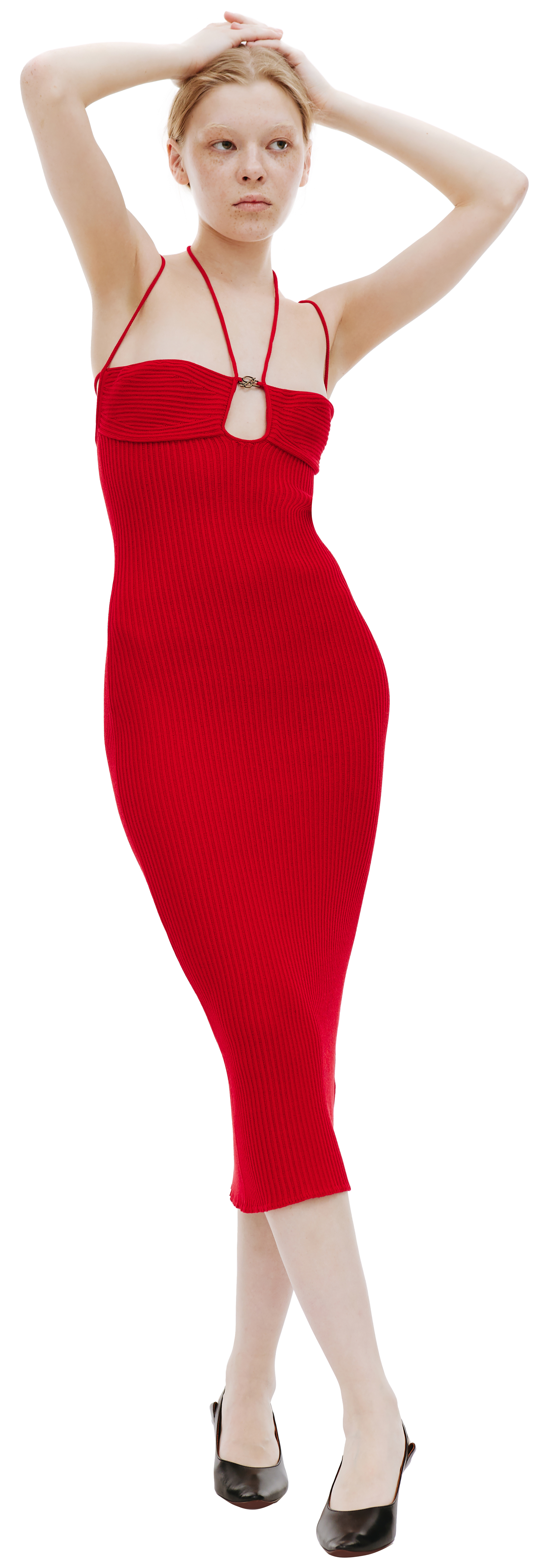 ワンピース BLUMARINE Woman Dress Red 2A638A F1083 Blumarine Butterfly Crepe Asymmetric Dress | Red | FARFETCH