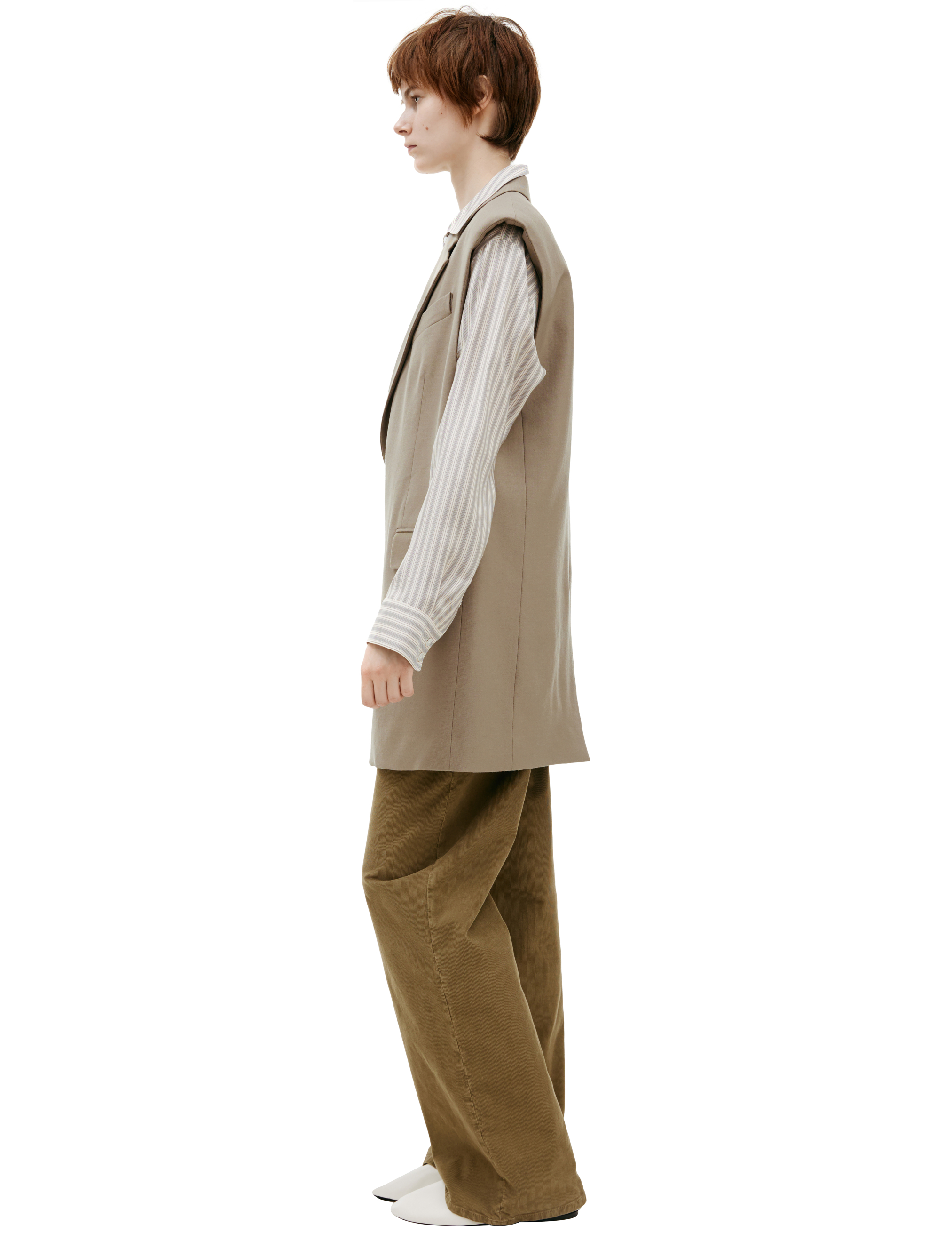 Ami Alexandre Mattiussi Long Jacket With Buttons In Beige