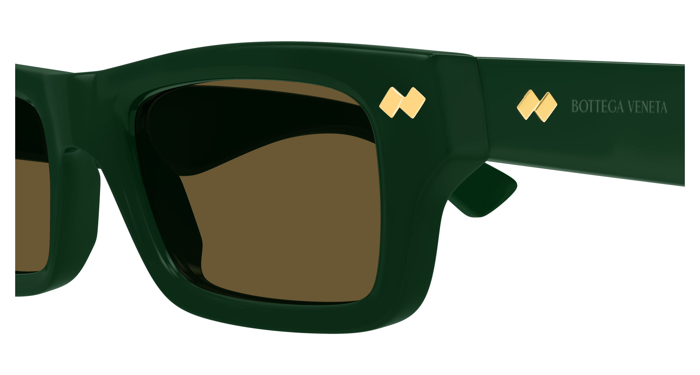 Bottega Veneta Dizzy Square Sunglasses In Green
