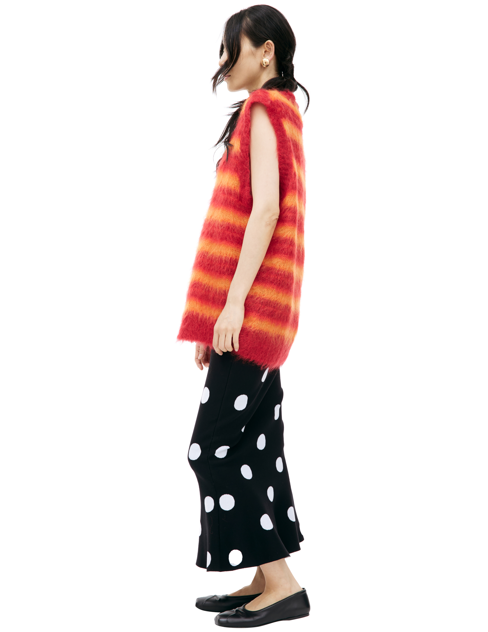 Shop Marni Oversize Striped Vest In Red