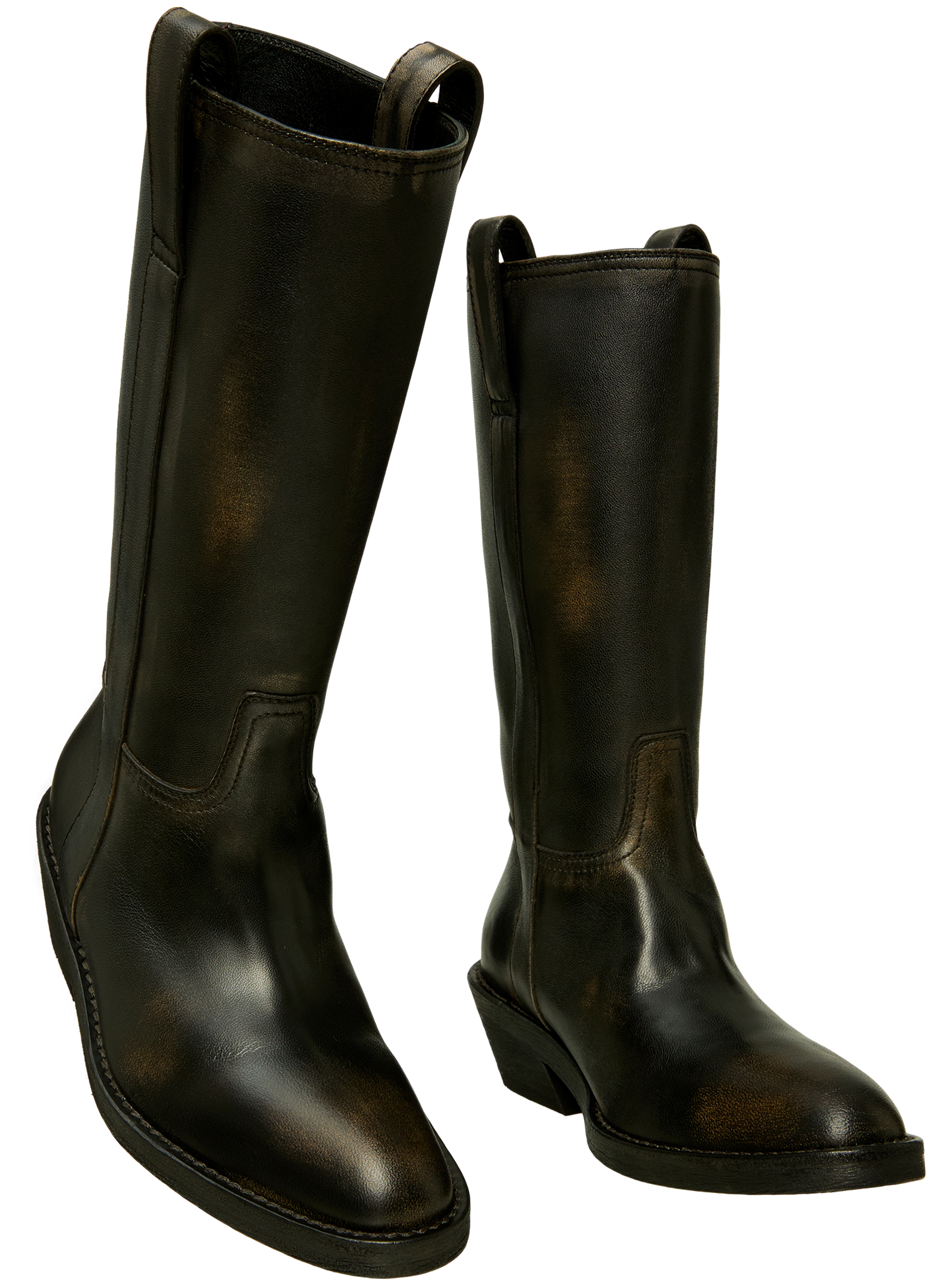 Buy Ann Demeulemeester women black laxit pull on boots for $2,050