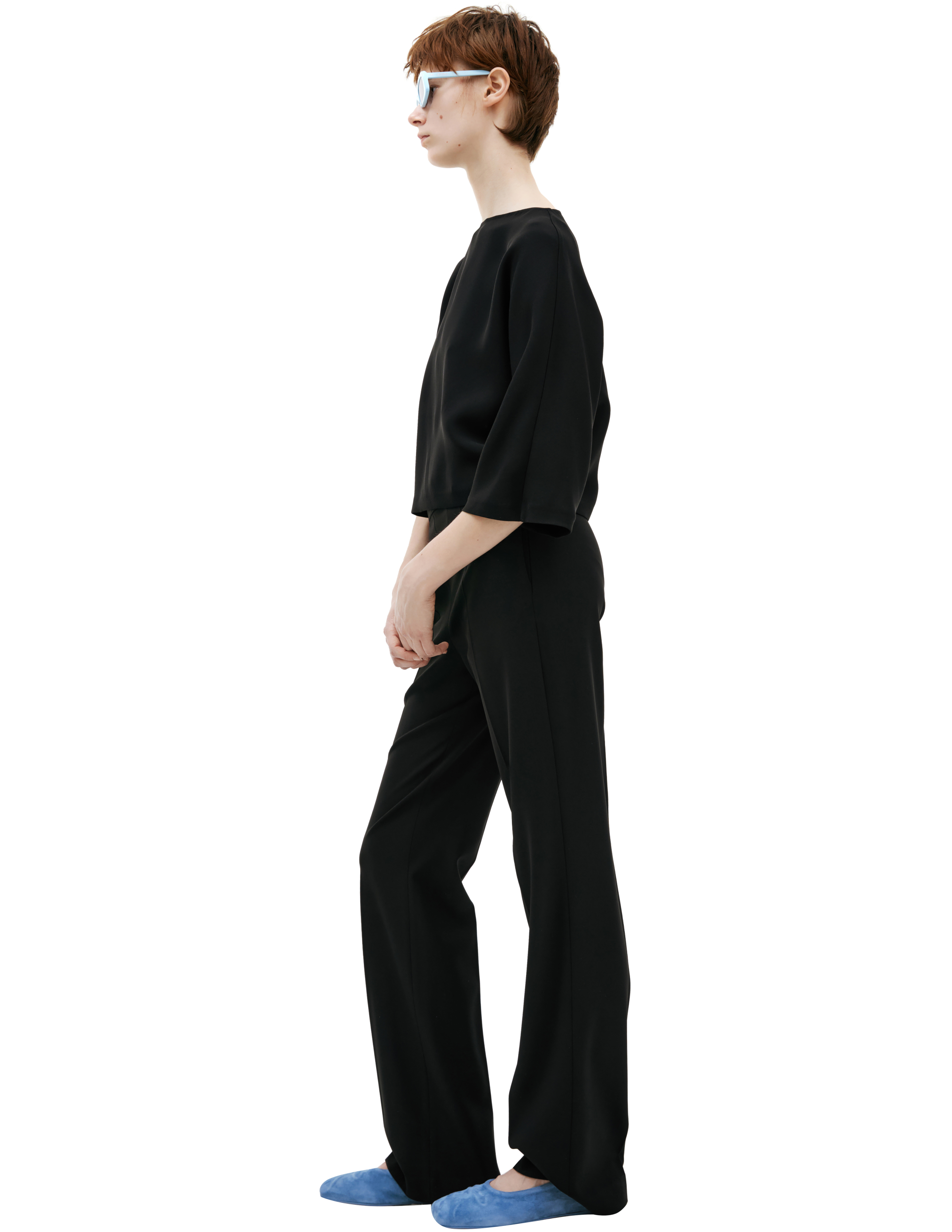 The Row Blouse With Shortened Sleeves In Black
