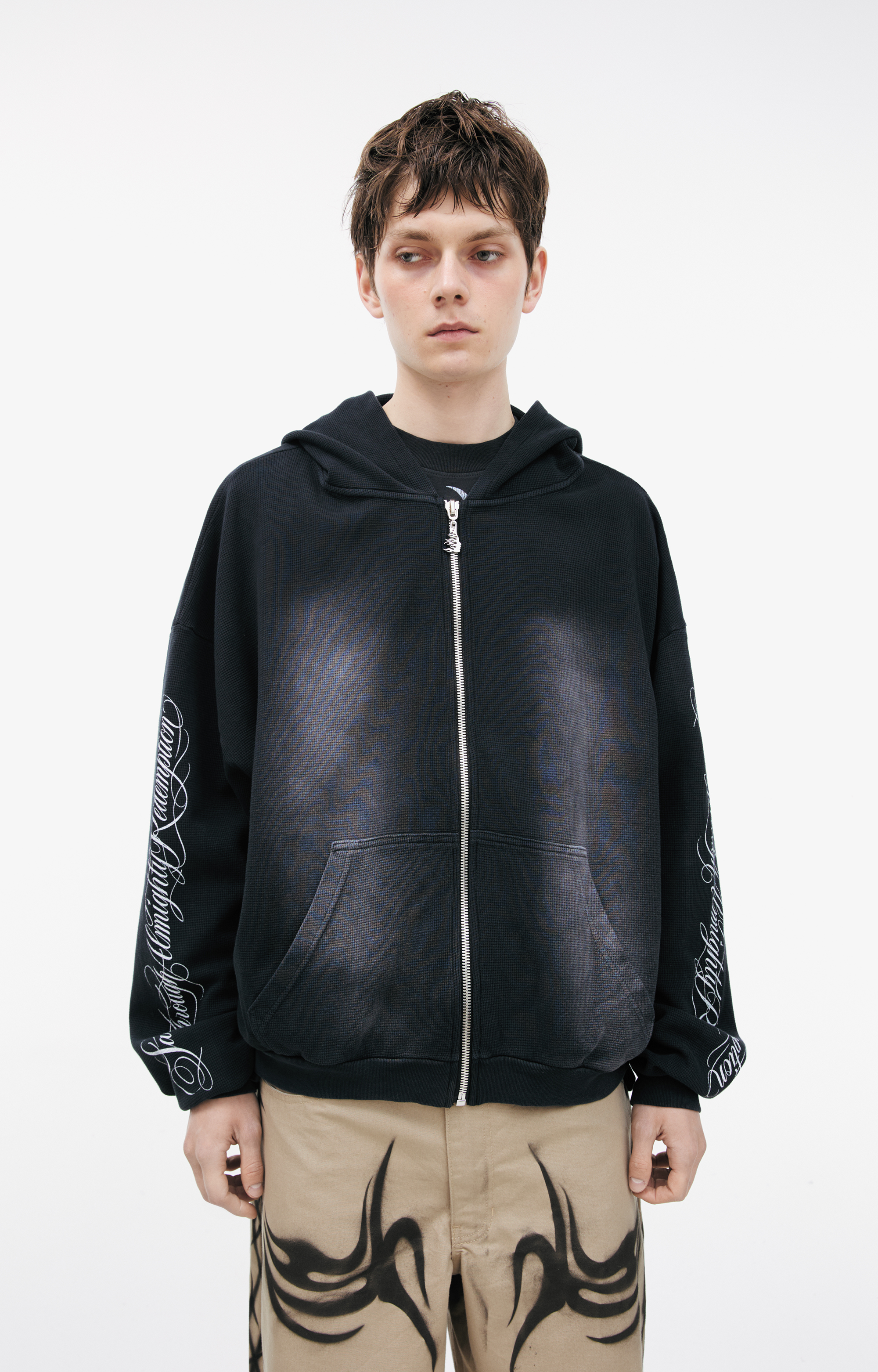 Buy Hellstar men black zip-up hoodie for $540 online on SV77