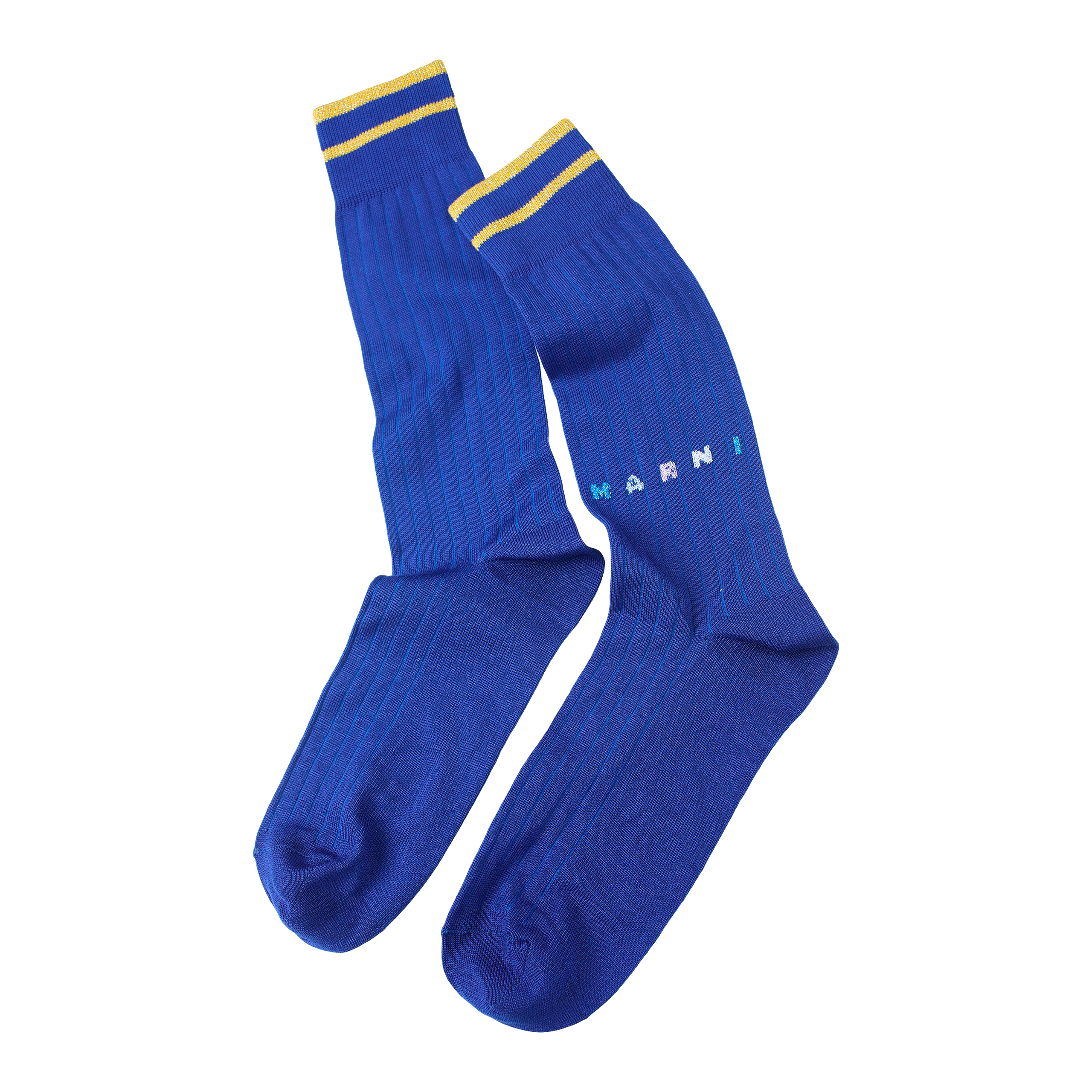 Shop Marni Blue Cotton Socks