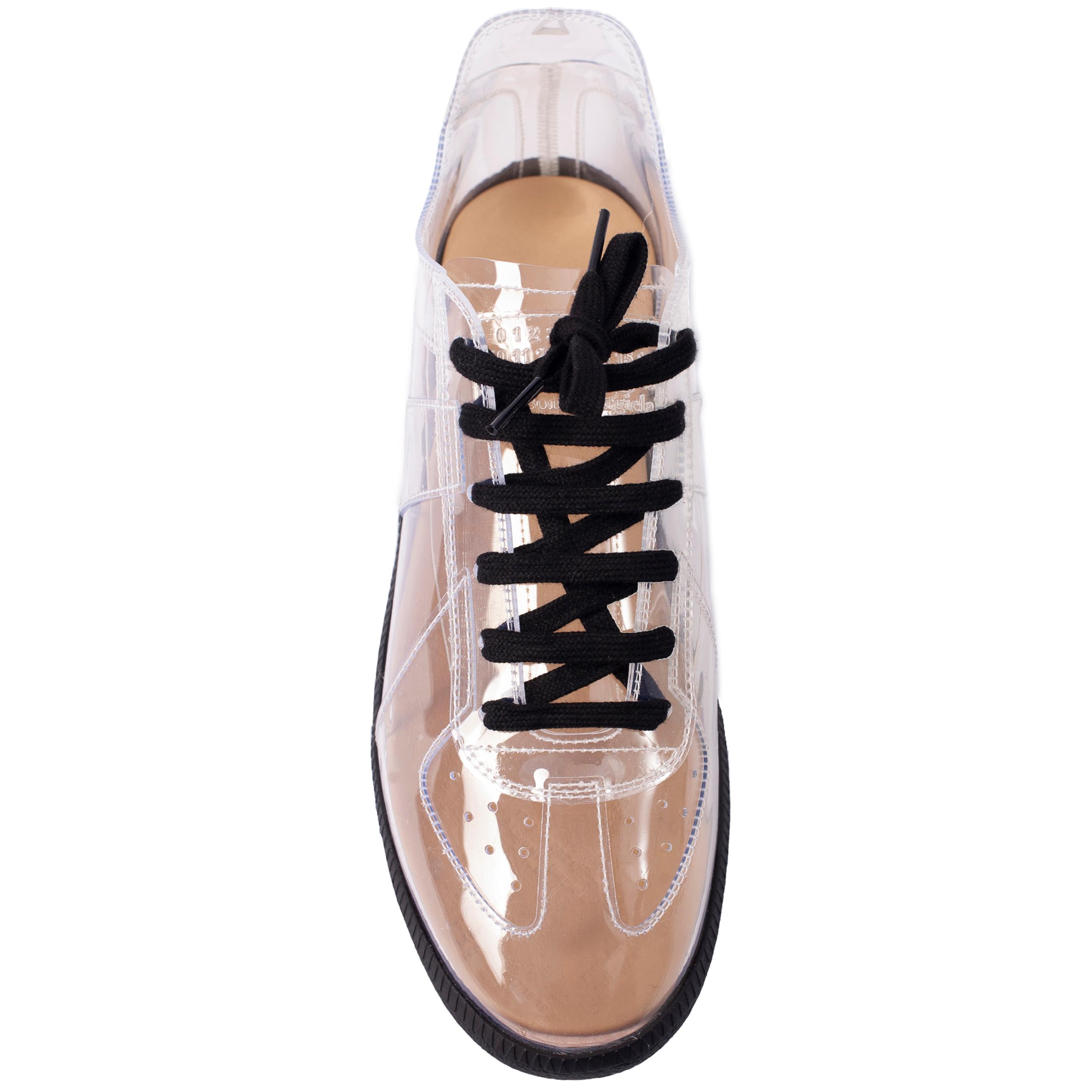 Buy Maison Margiela men white transparent replica sneakers for