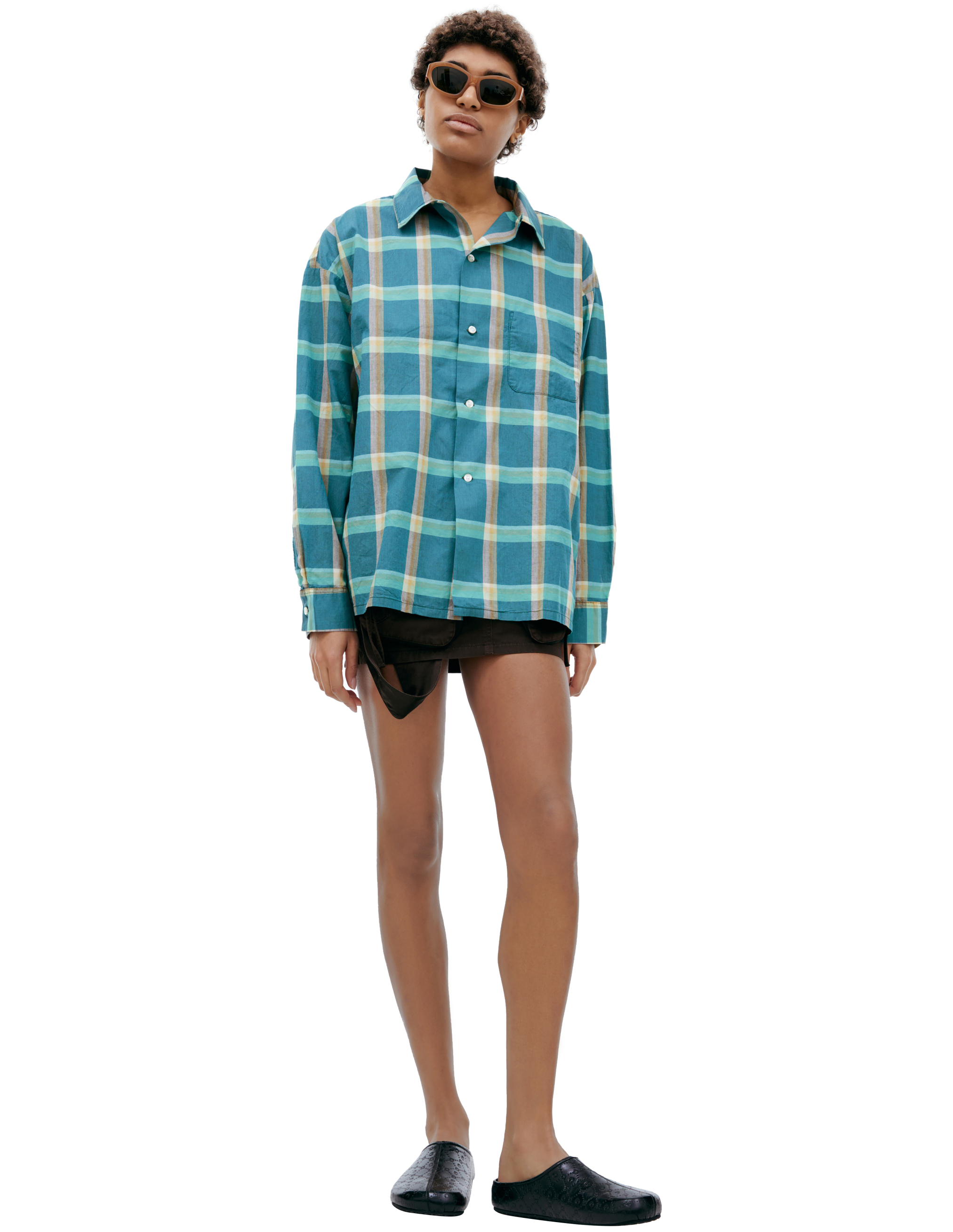 Green plaid shirt