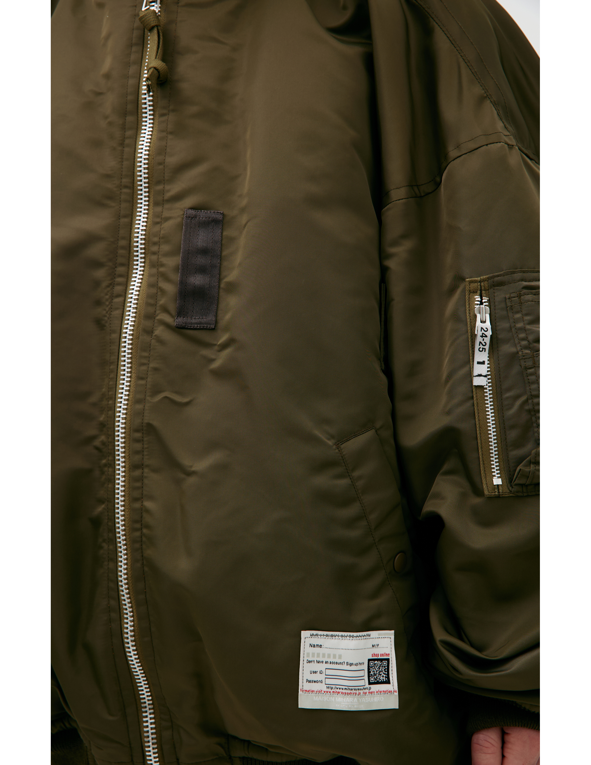 Miharayasuhiro Two-way Zippered Bomber In Khaki