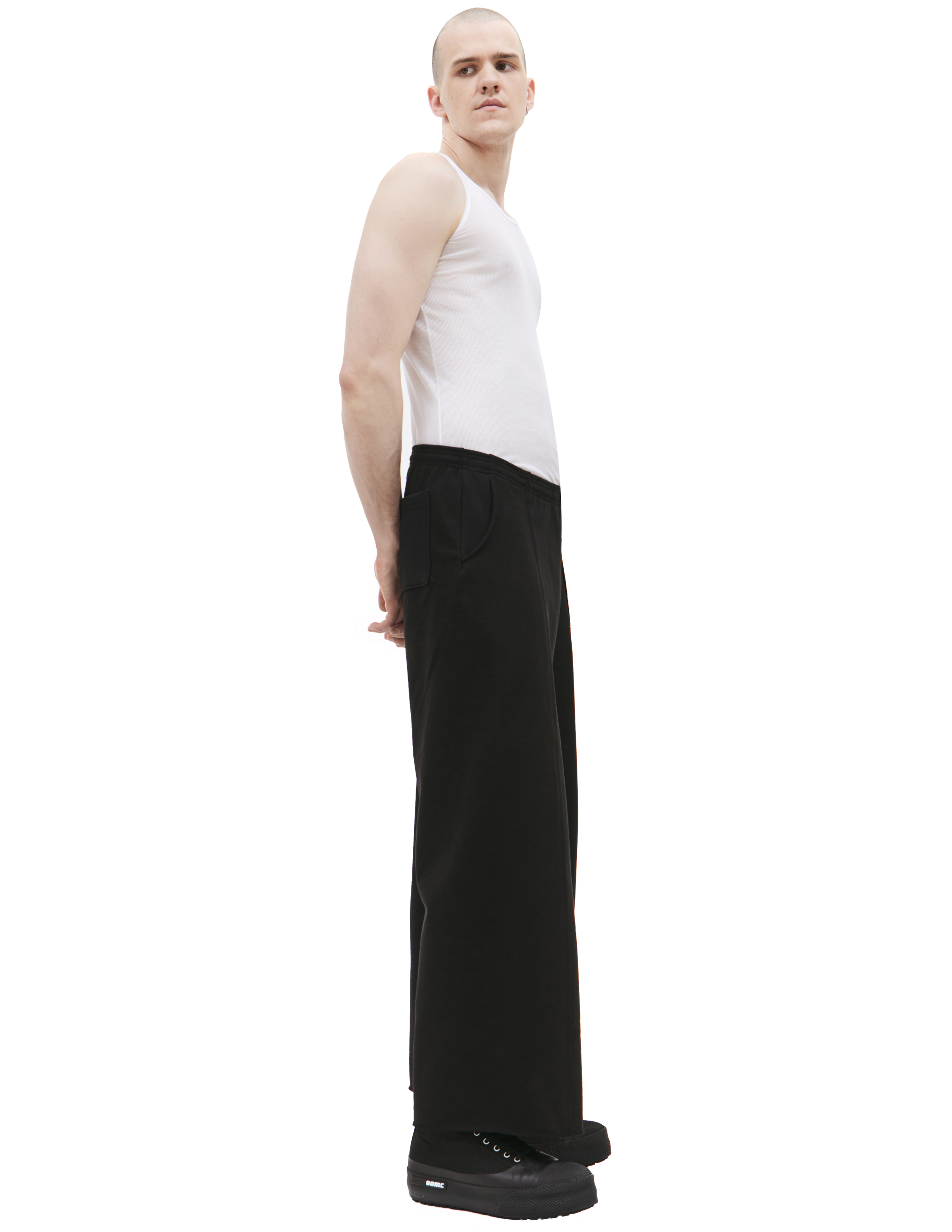 Shop Prototypes X Yeezy Gap Engineered Wide Leg Sweatpants In Black