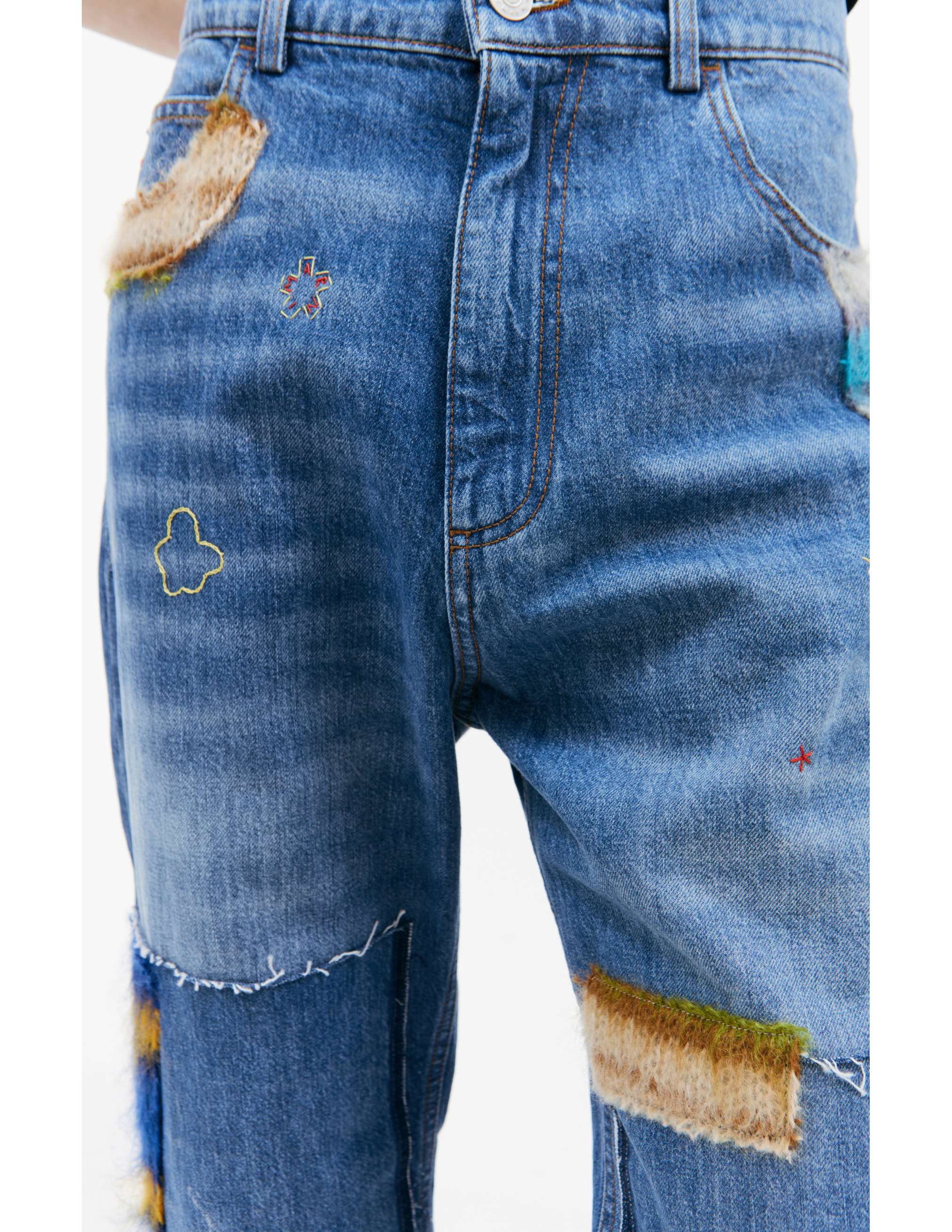 Shop Marni Patchwork Jeans In Blue