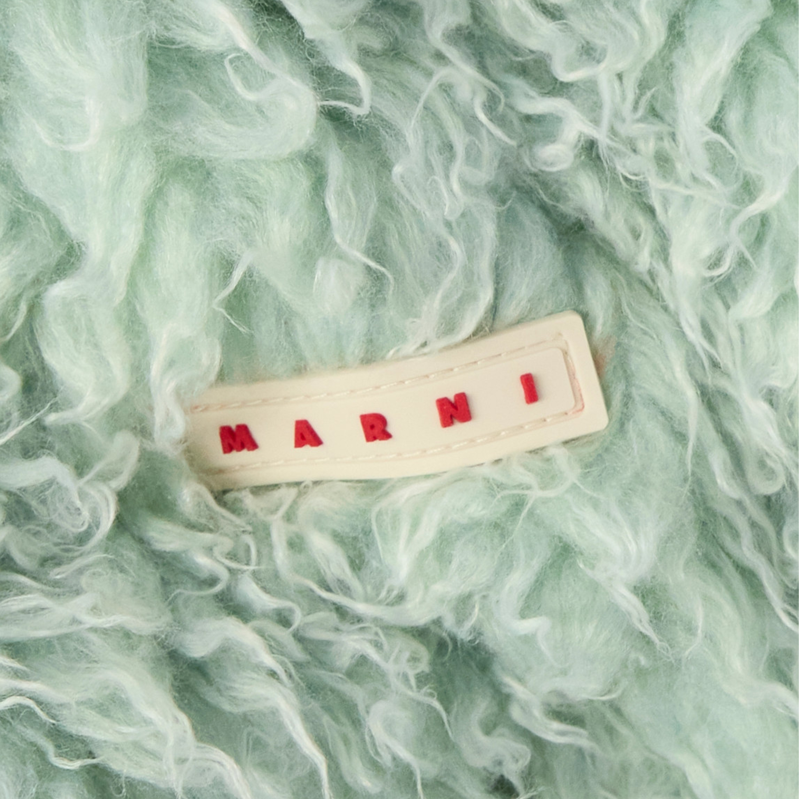 Marni Shaggy Logo Jacket In Green