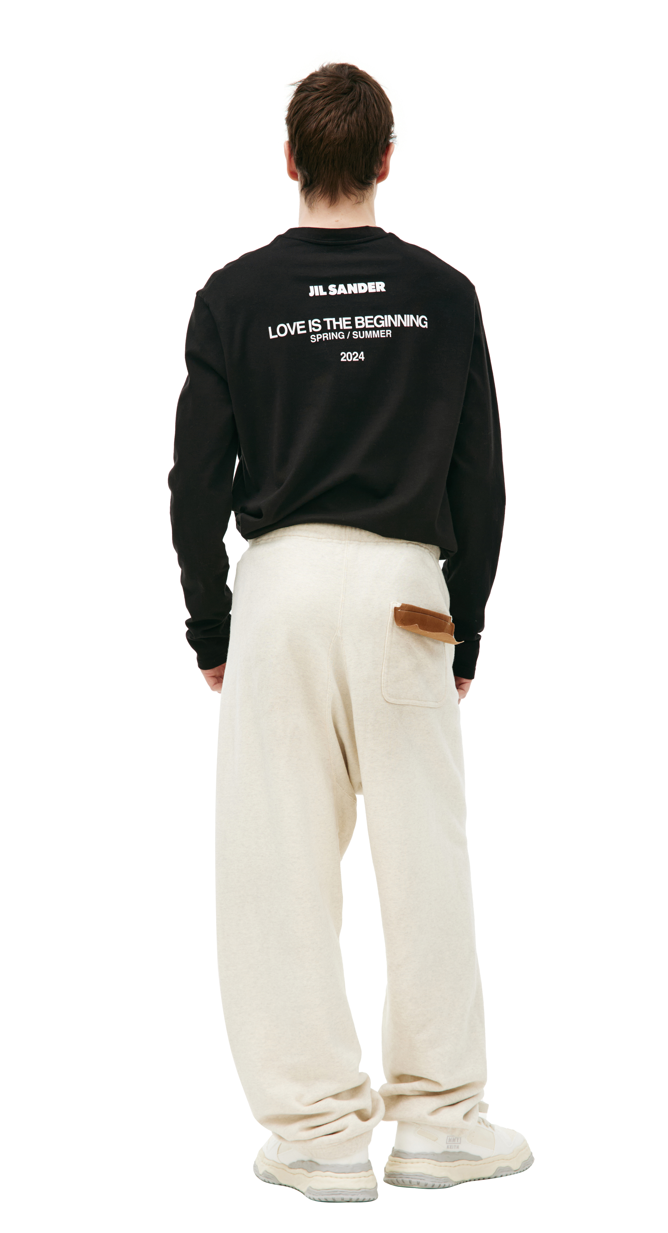 Buy Maison Mihara Yasuhiro men grey sweatpants with logo for