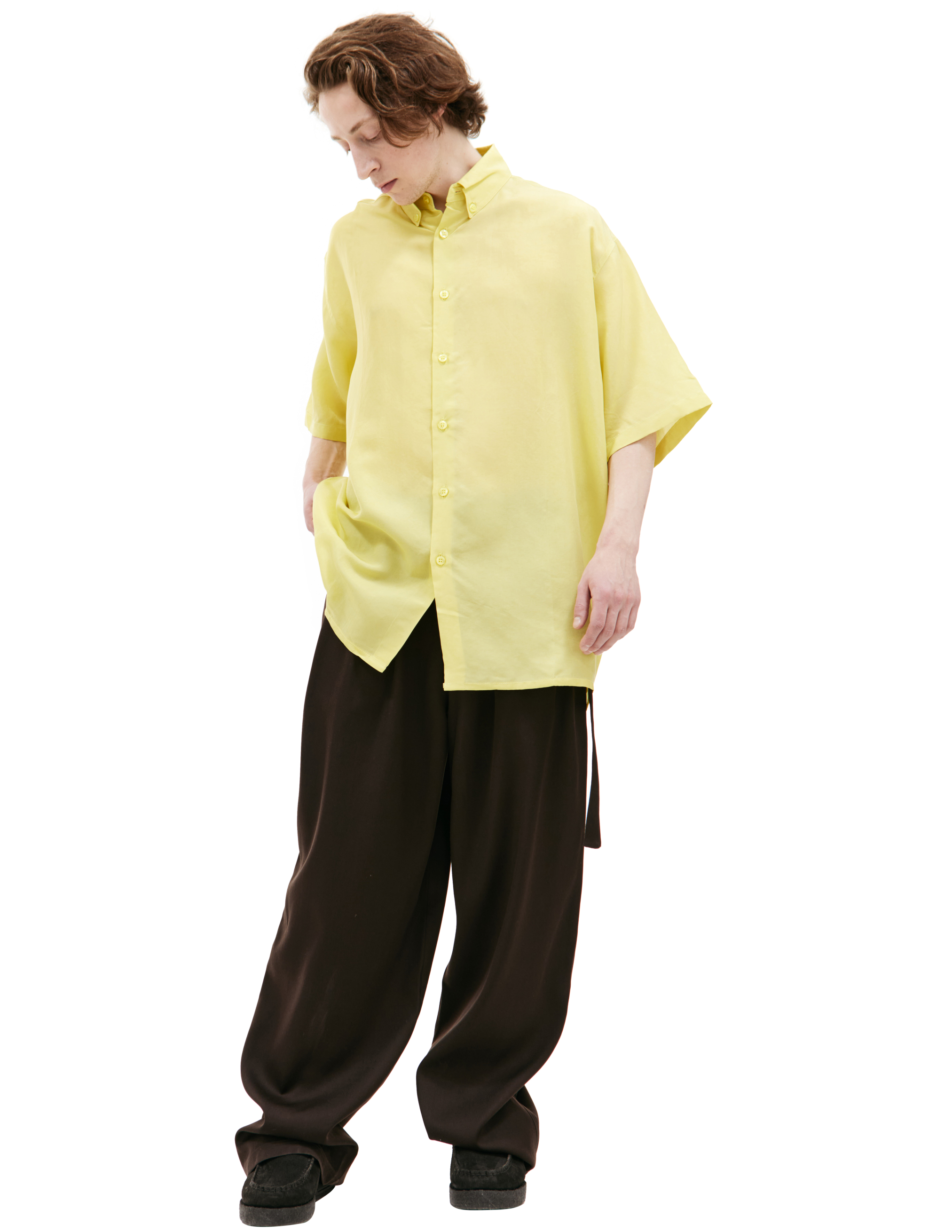 Louis Gabriel Nouchi Oversized Short-sleeved Shirt In Yellow