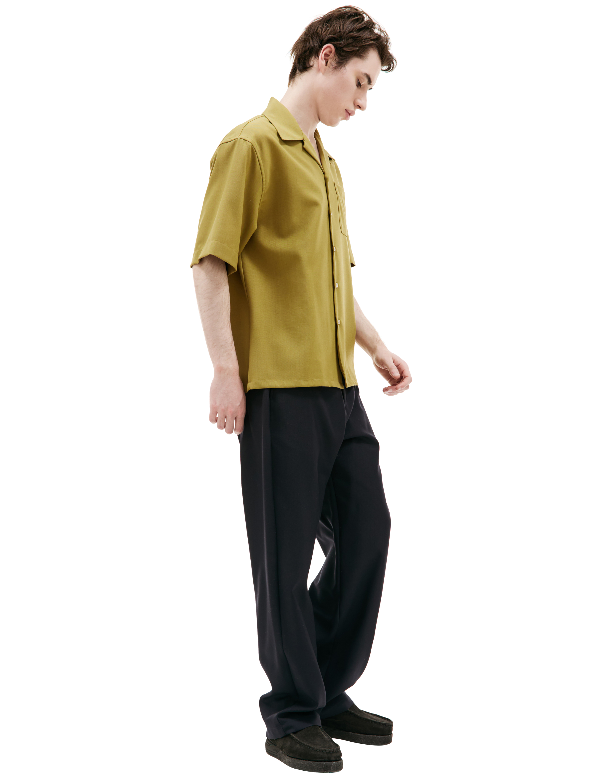Shop Marni Wool Short Sleeves Shirt In Yellow