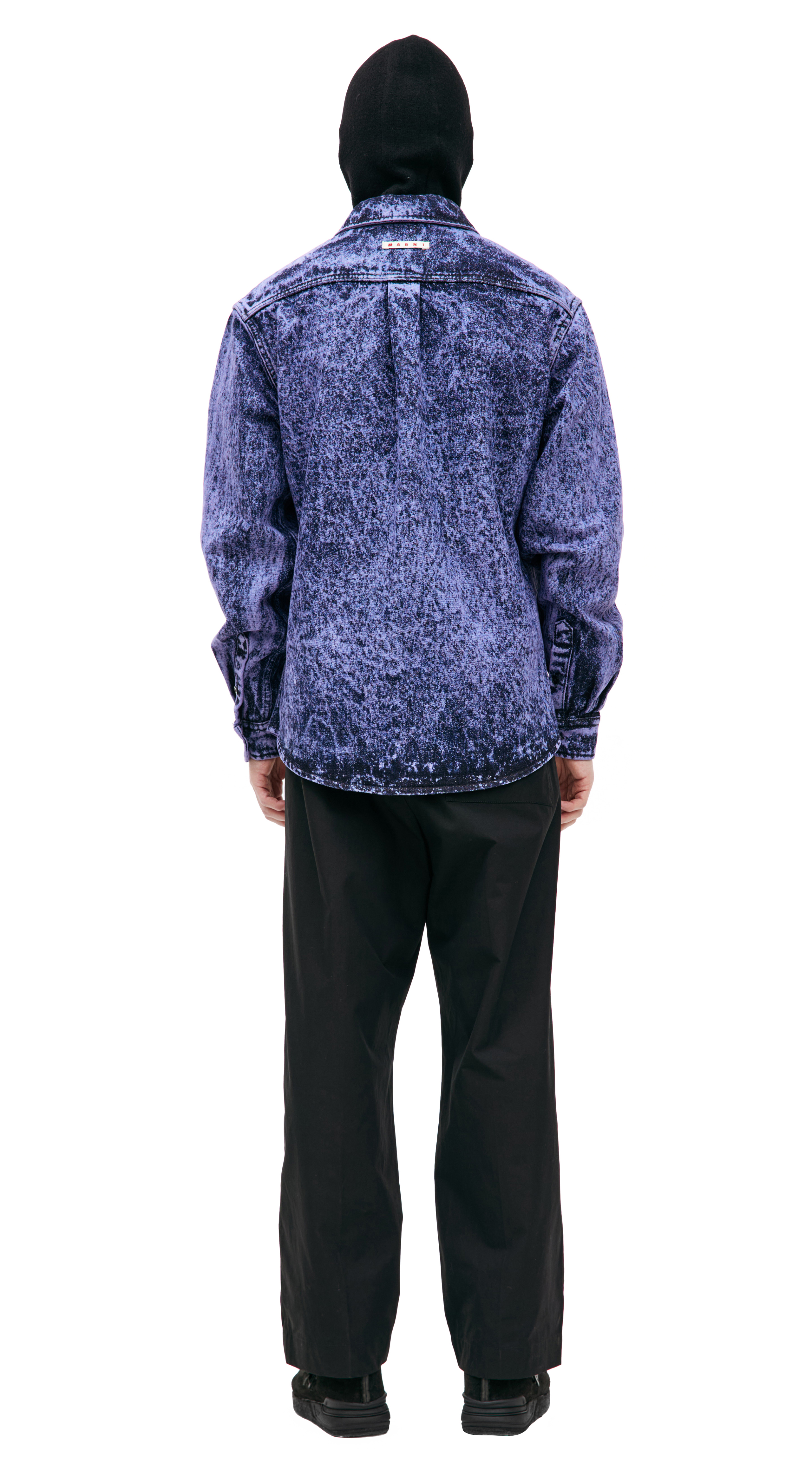 MARNI　SOFT COTTON DENIM SHIRTS　BLACK Marble Dyed Cotton Denim Shirt | Marni | 7017 REIGN
