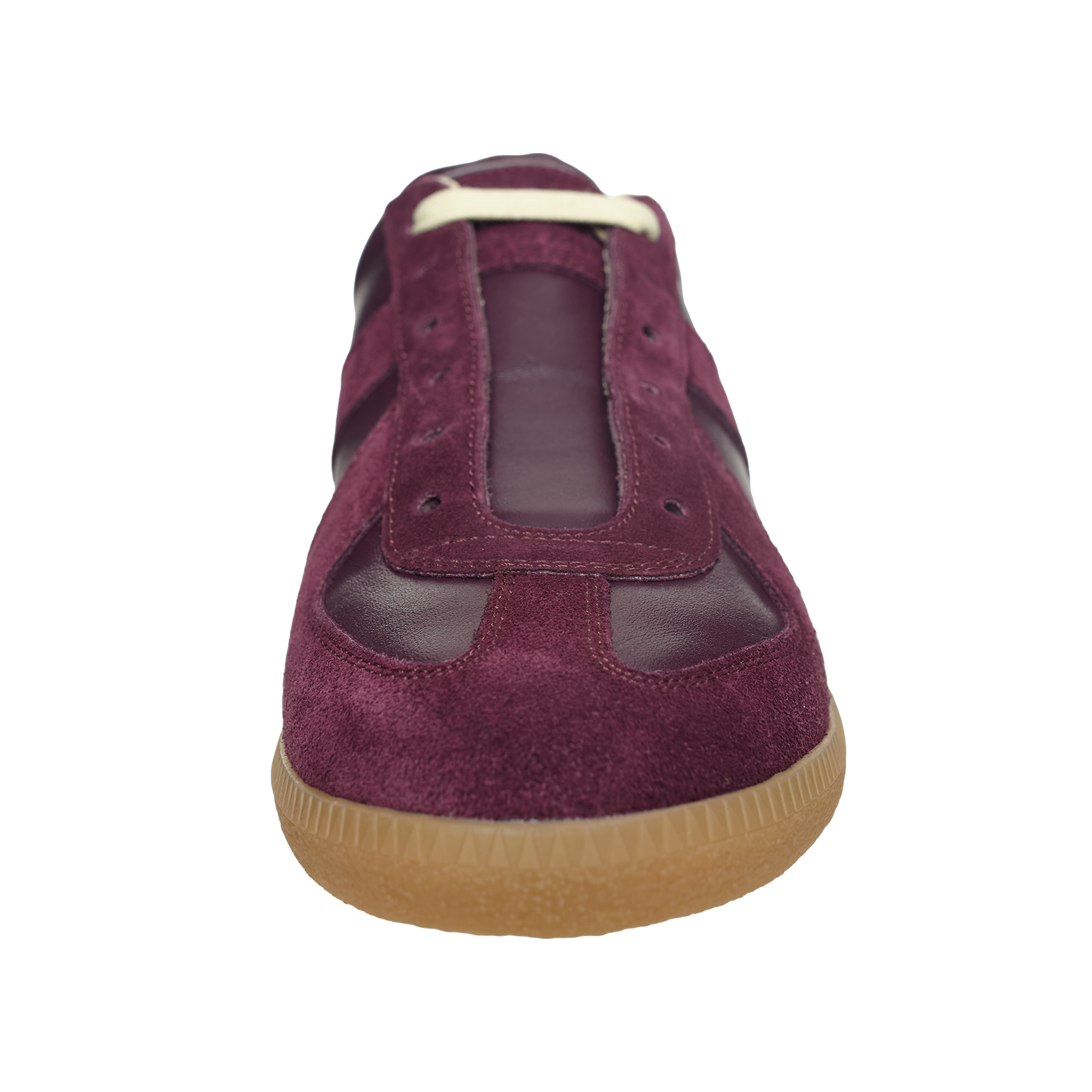 Shop Maison Margiela Replica Leather Sneakers In Burgundy